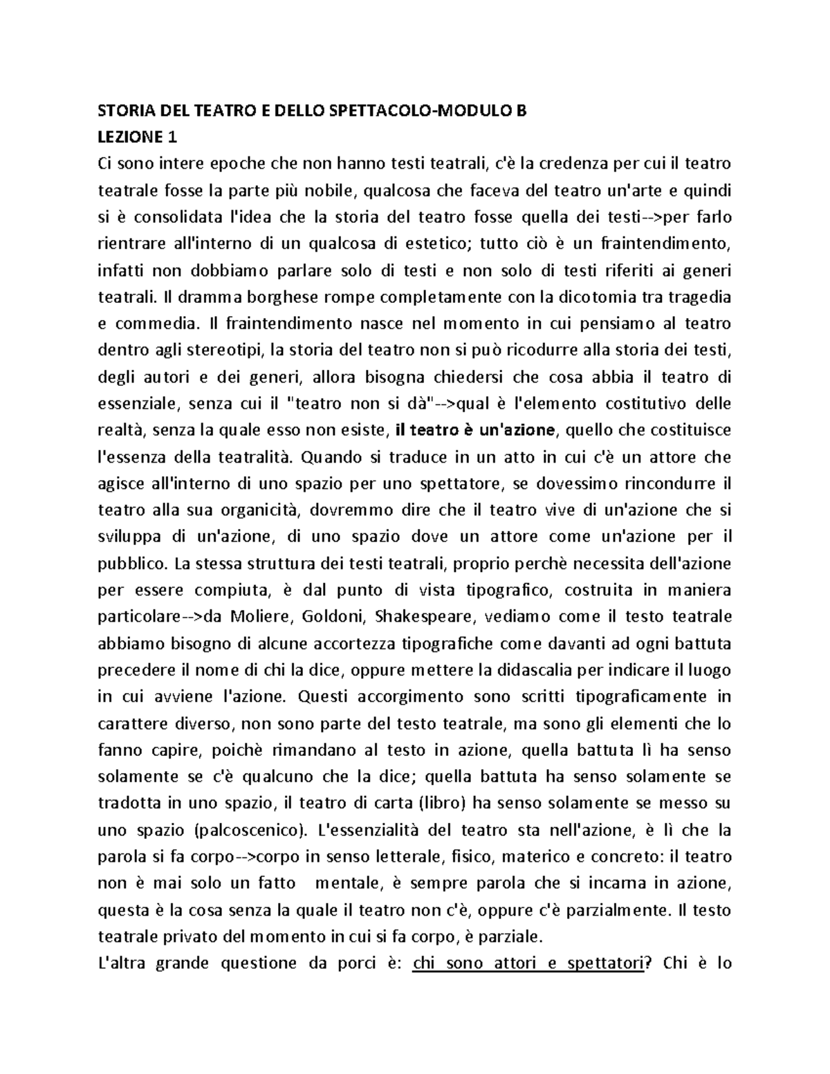 Storia-DEL- Teatro- Modulo-B Pdf - Warning: TT: Undefined Function: 32 ...