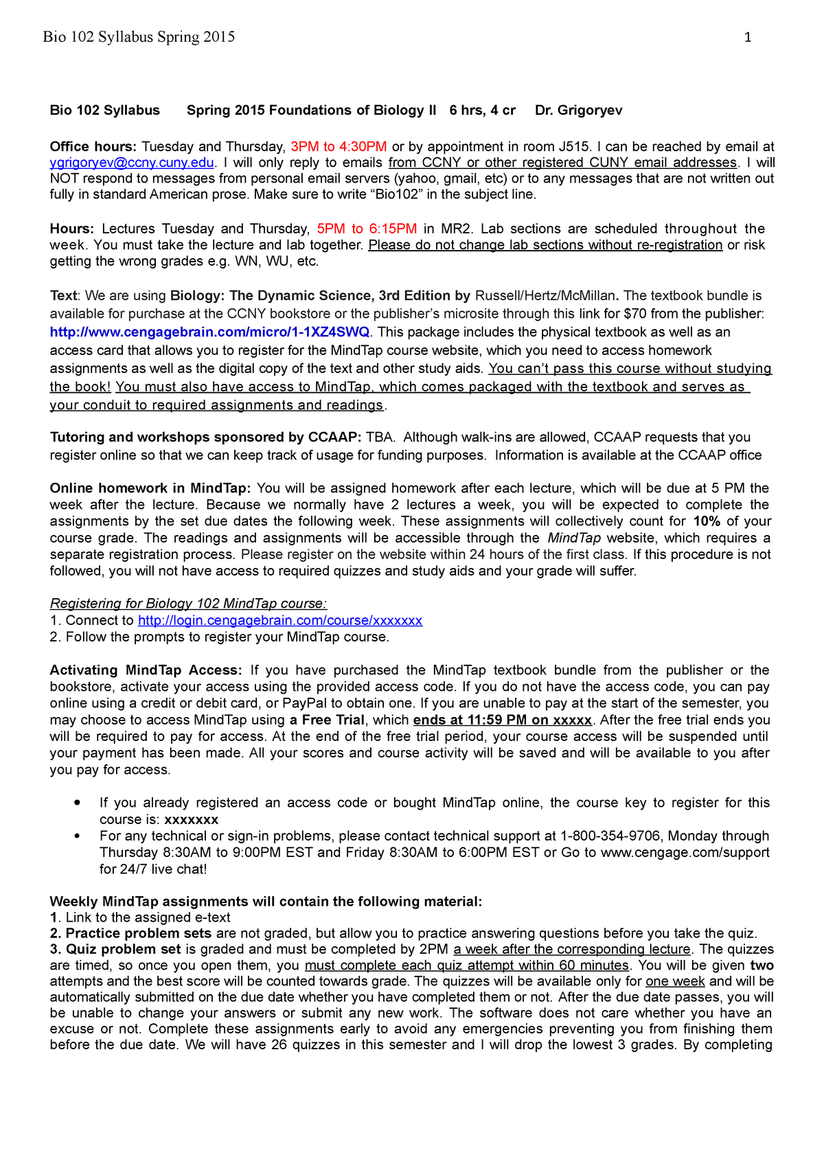 Bio-102-Syllabus - Lecture Notes 1 - Bio 102 Syllabus Spring 2015 ...