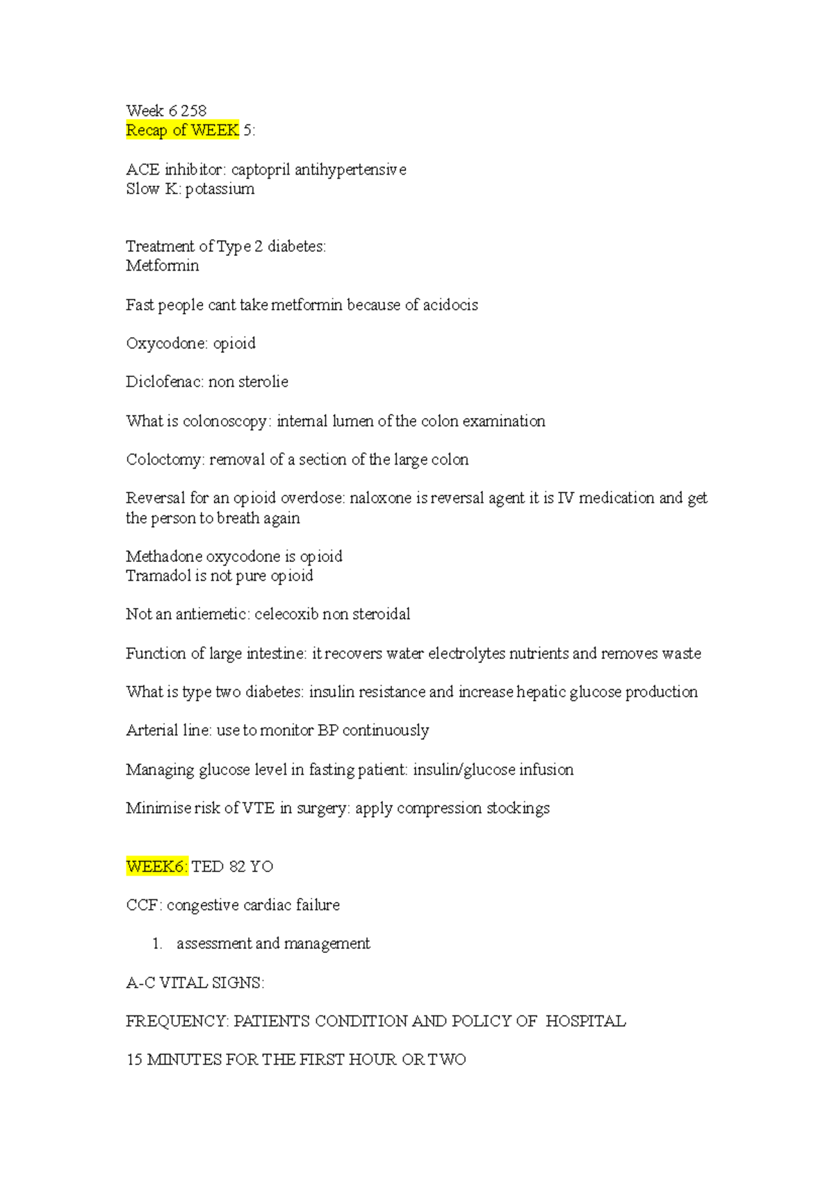 Week 6 258 Week 6 258 Recap of WEEK 5 ACE inhibitor captopril