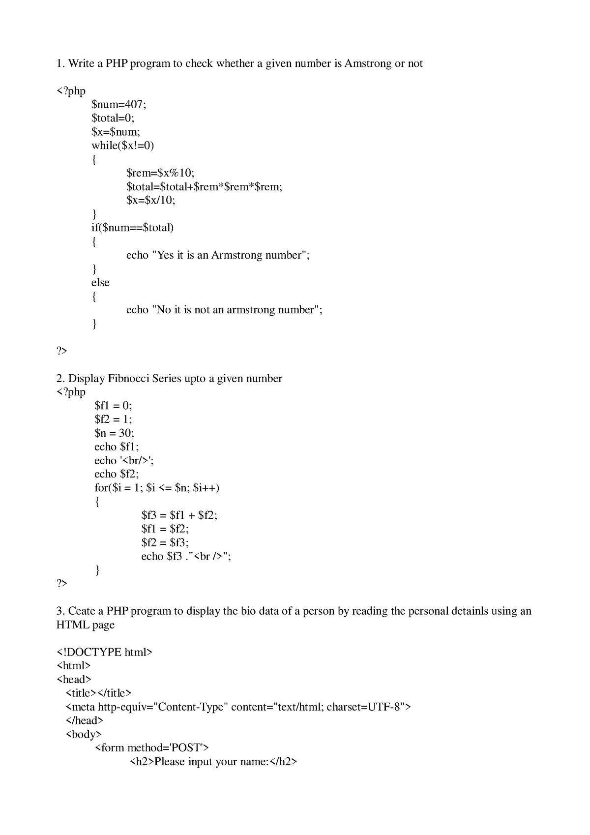 php lab assignment