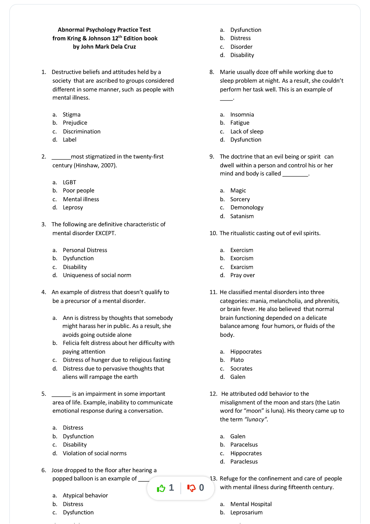 Practice-test-1-kringjohnson-abnormal-psychology Compress - Abnormal ...