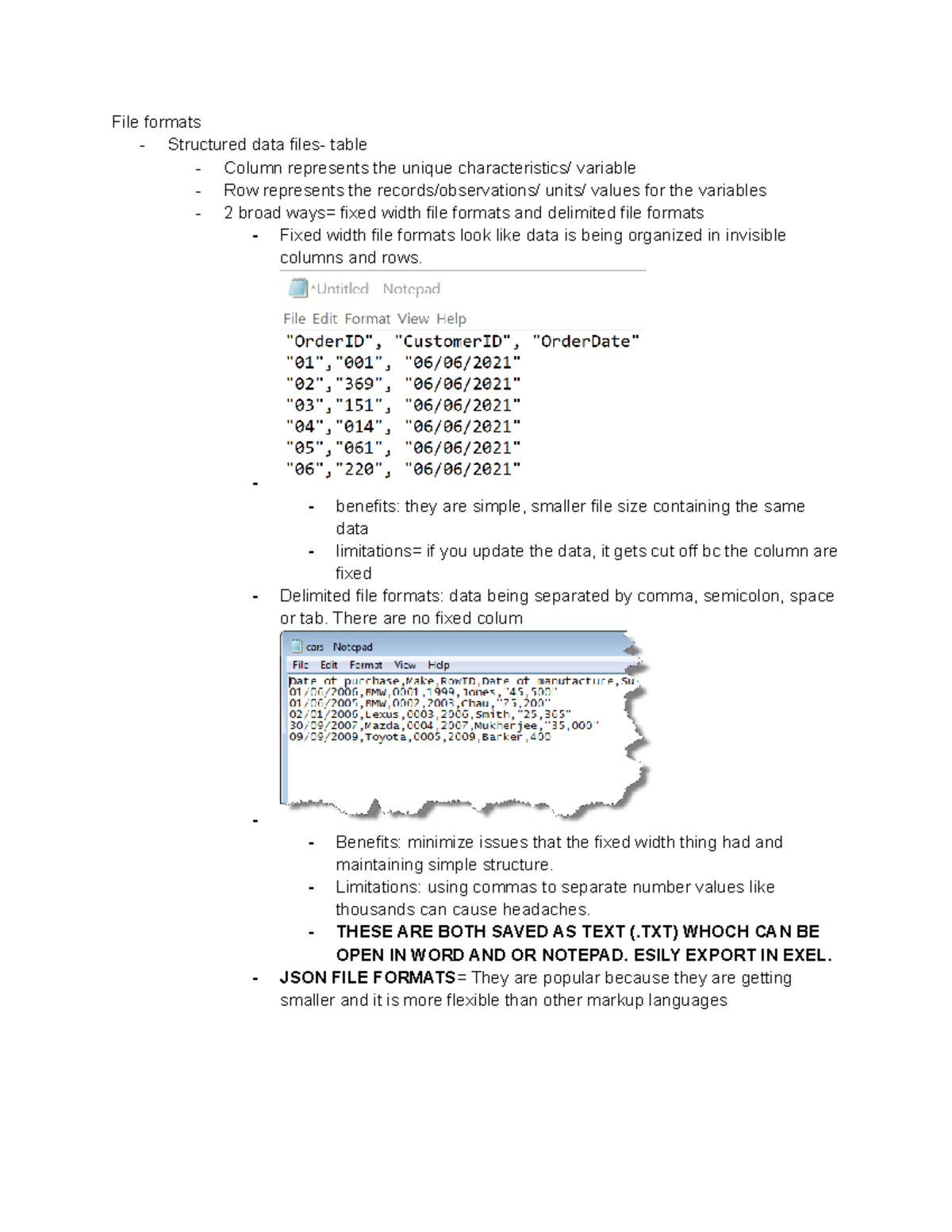 Data collection and management - File formats - Structured data files ...