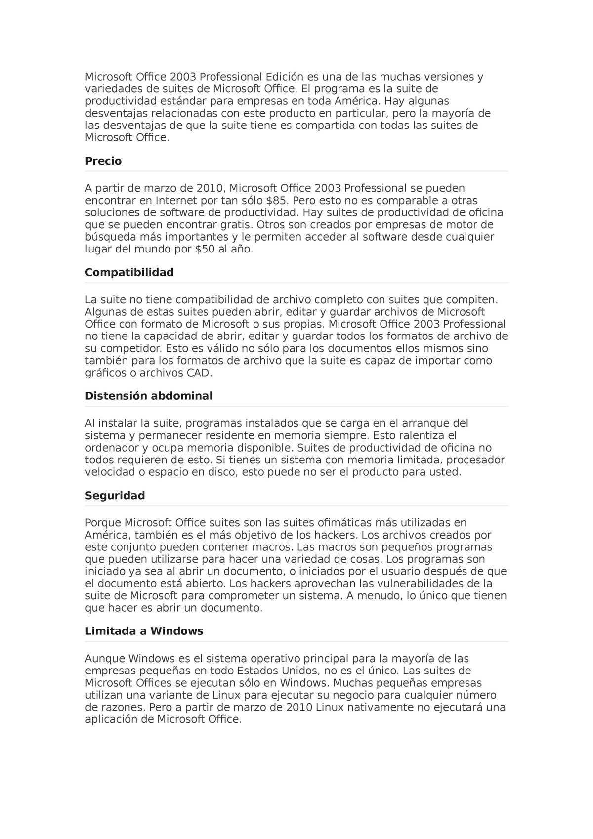 Office 2003 tarea - tipos de windows - Microsoft Office 2003 Professional  Edición es una de las - Studocu