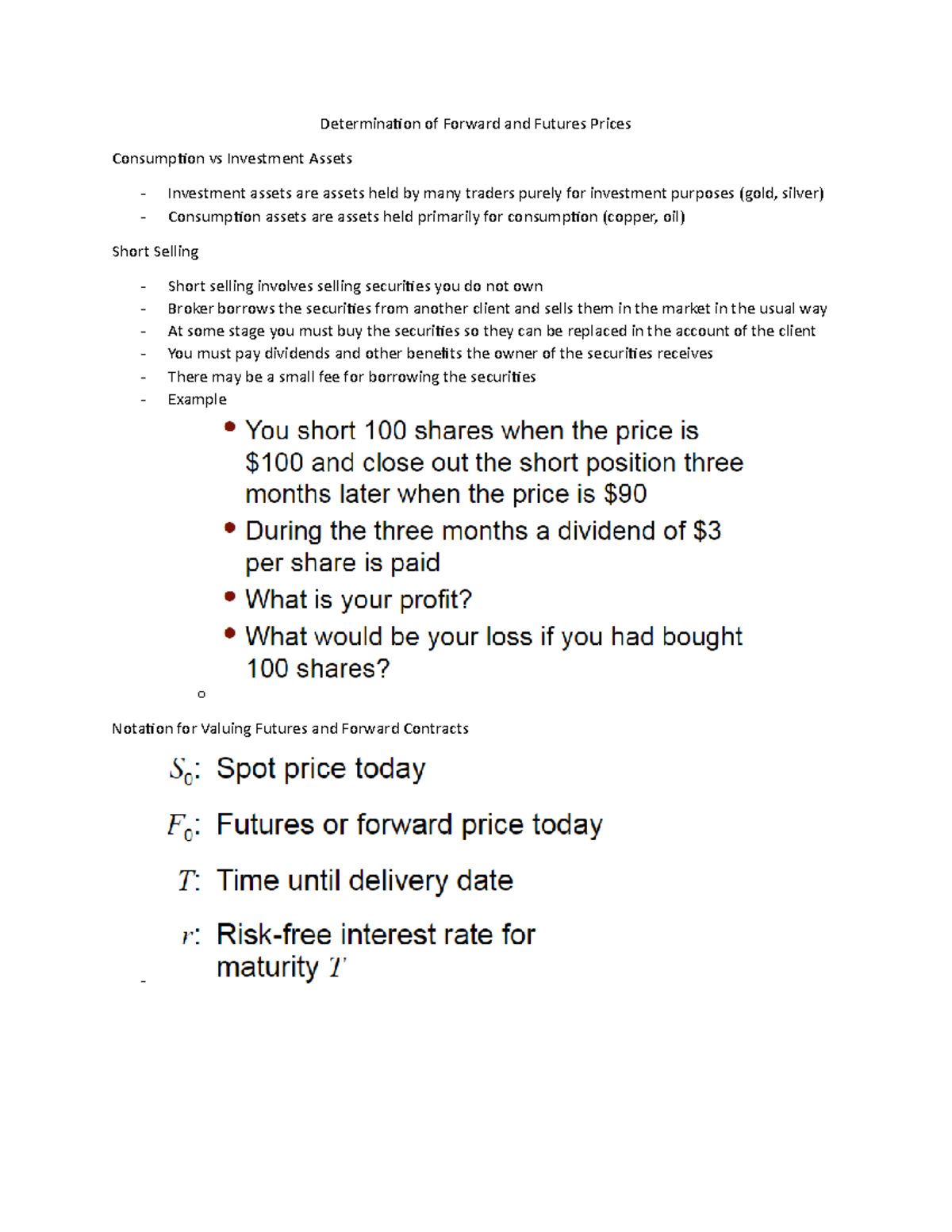 CH5-Determination of Forward and Futures Prices - Determination of ...