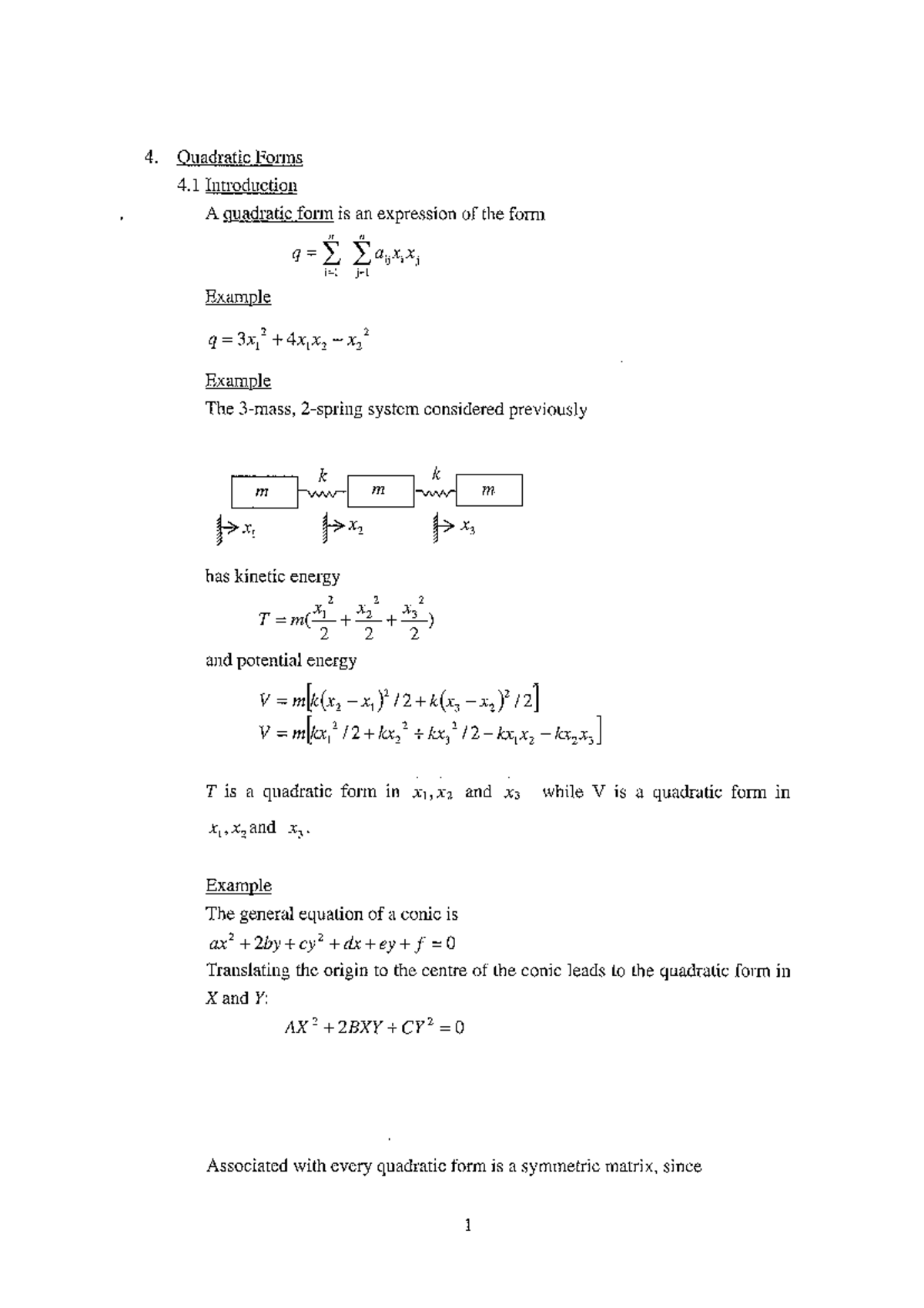 MA2001 Chapter 1 B Quadratic Form and Positive Definite - Multi-v Calcu ...