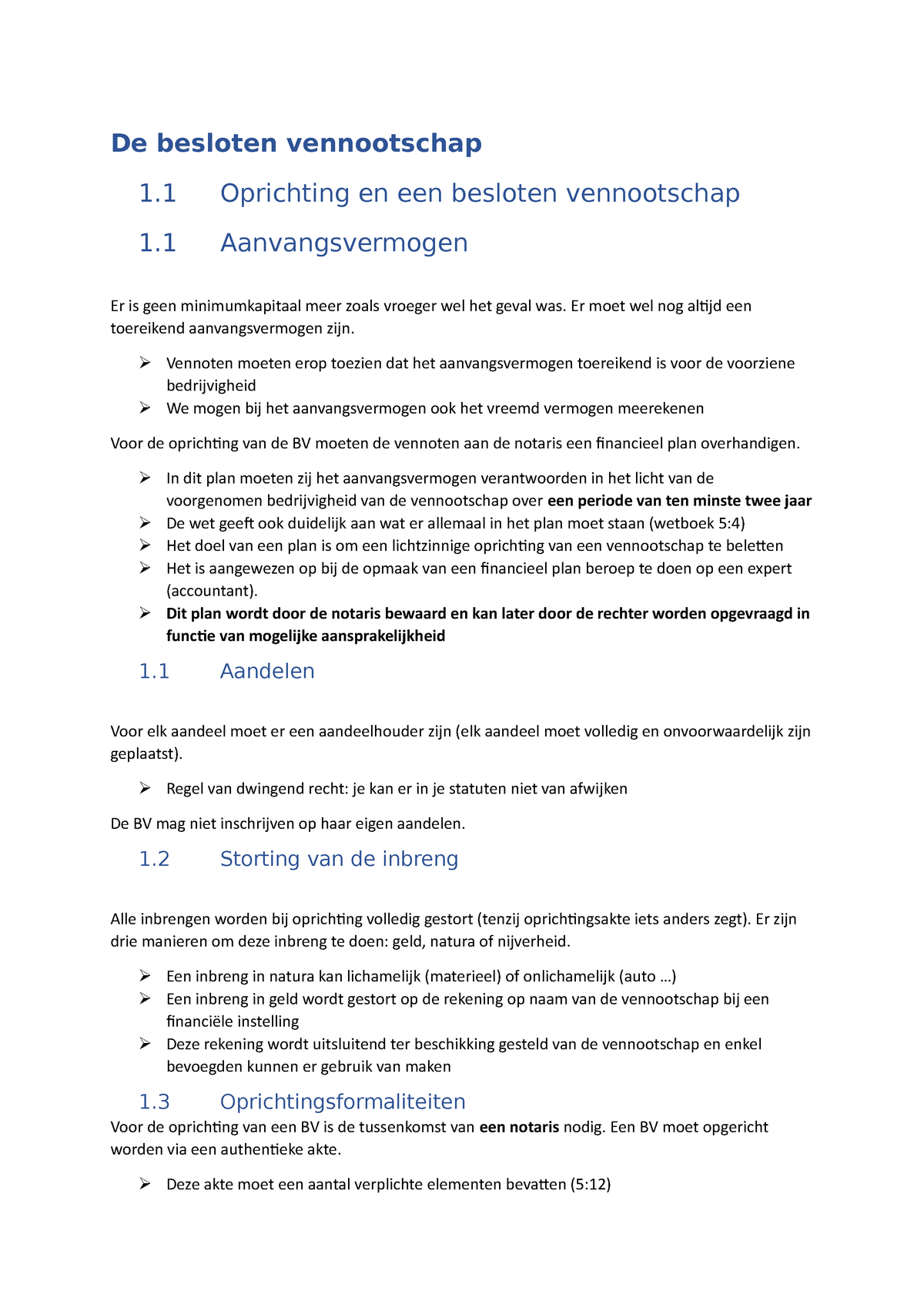 Besloten Vennootschap Samenvatting Boek - De Besloten Vennootschap 1 ...