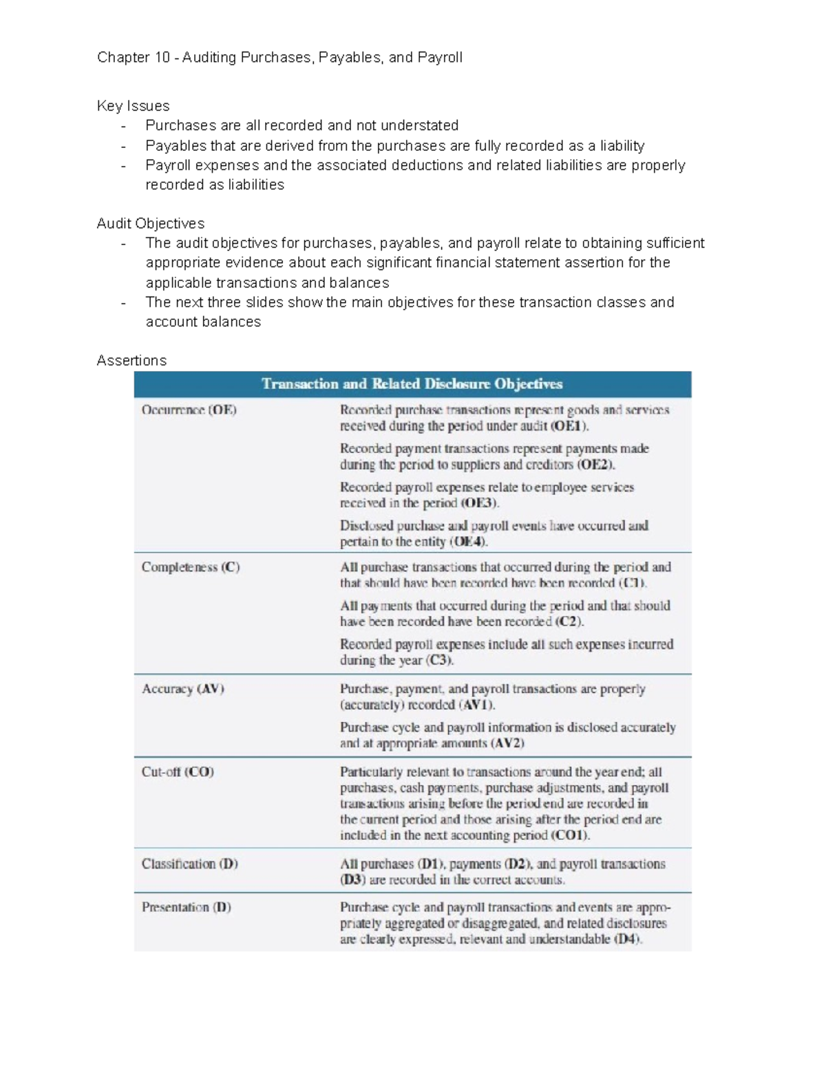 Chapter 10 - Lecture notes - Key Issues - Purchases are all recorded ...