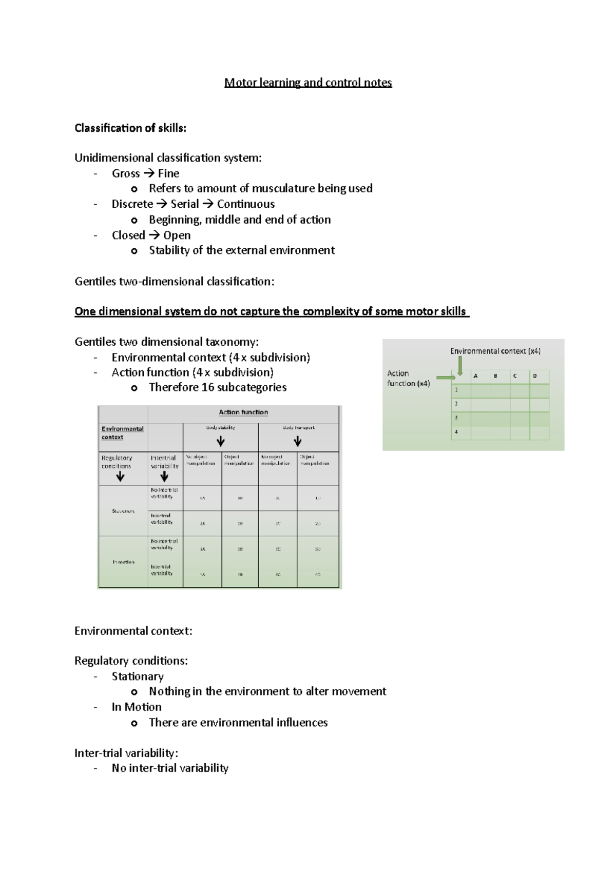 Motor Learning And Control Notes - Motor Learning And Control Notes ...