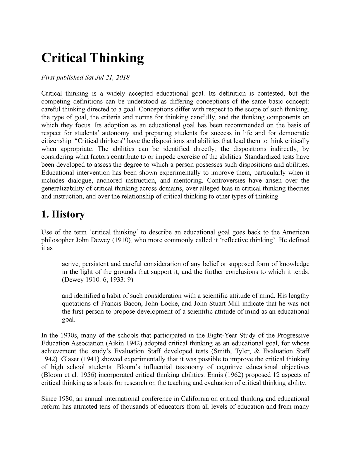 sat critical thinking with answer