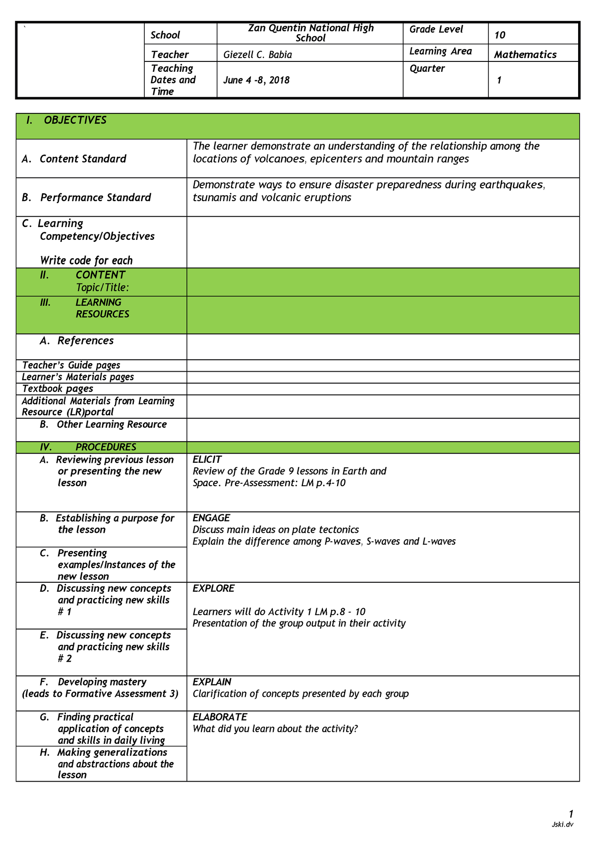 A Detailed Lesson Plan In Science 1pdf Science Lesson Plans - Vrogue