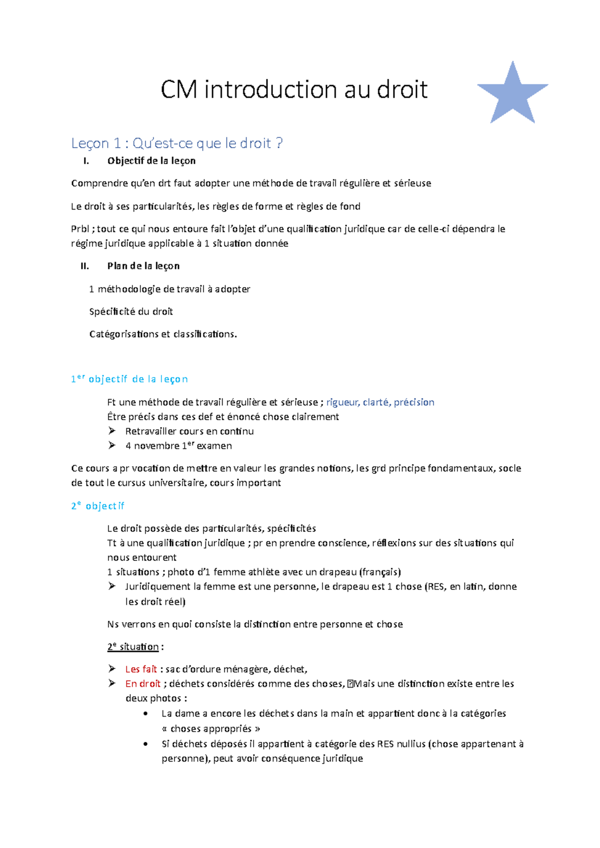 CM introduction au droit - CM introduction au droit Leçon 1 : Qu’est-ce ...