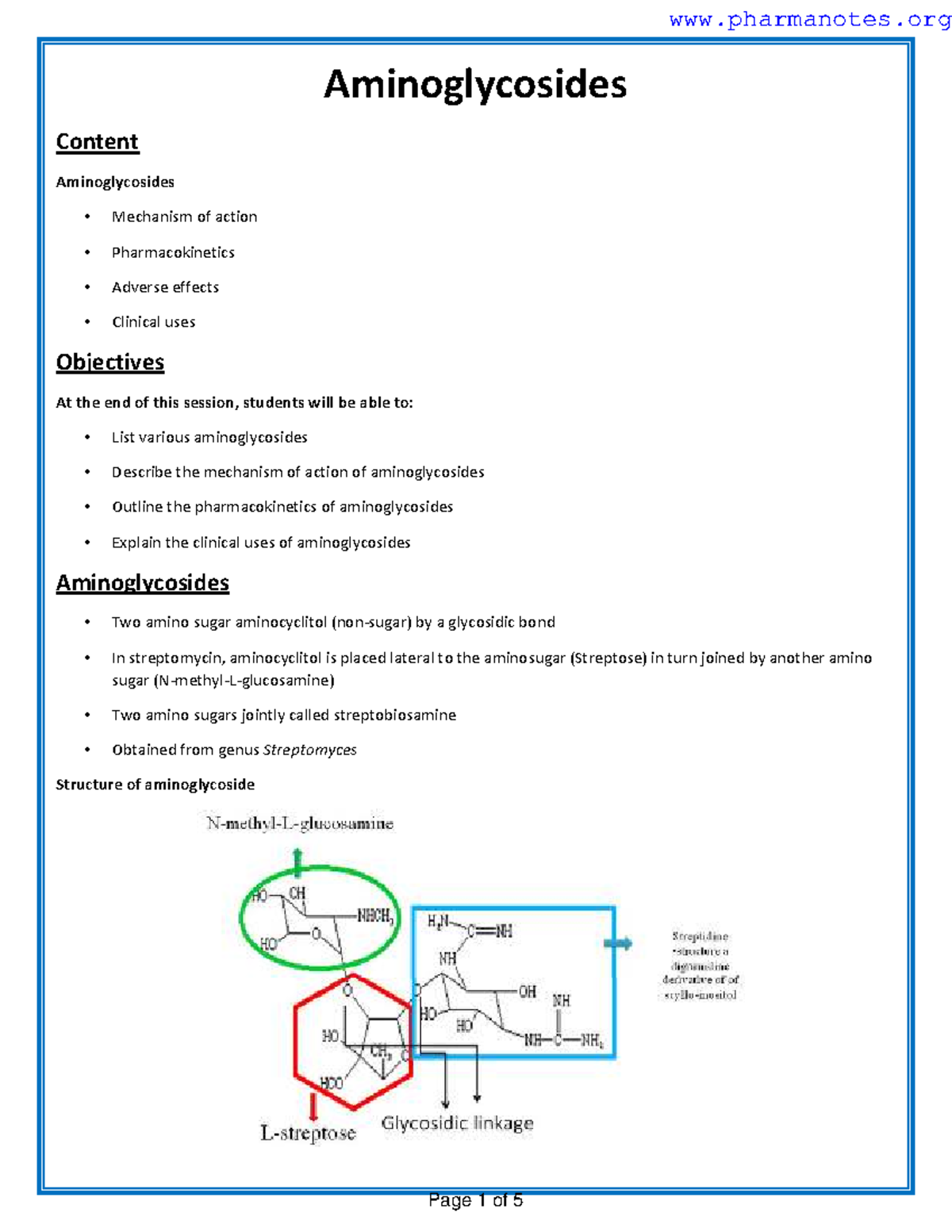 Aminoglycosides - Notes for 6 th sem pharmacology - Aminoglycosides ...