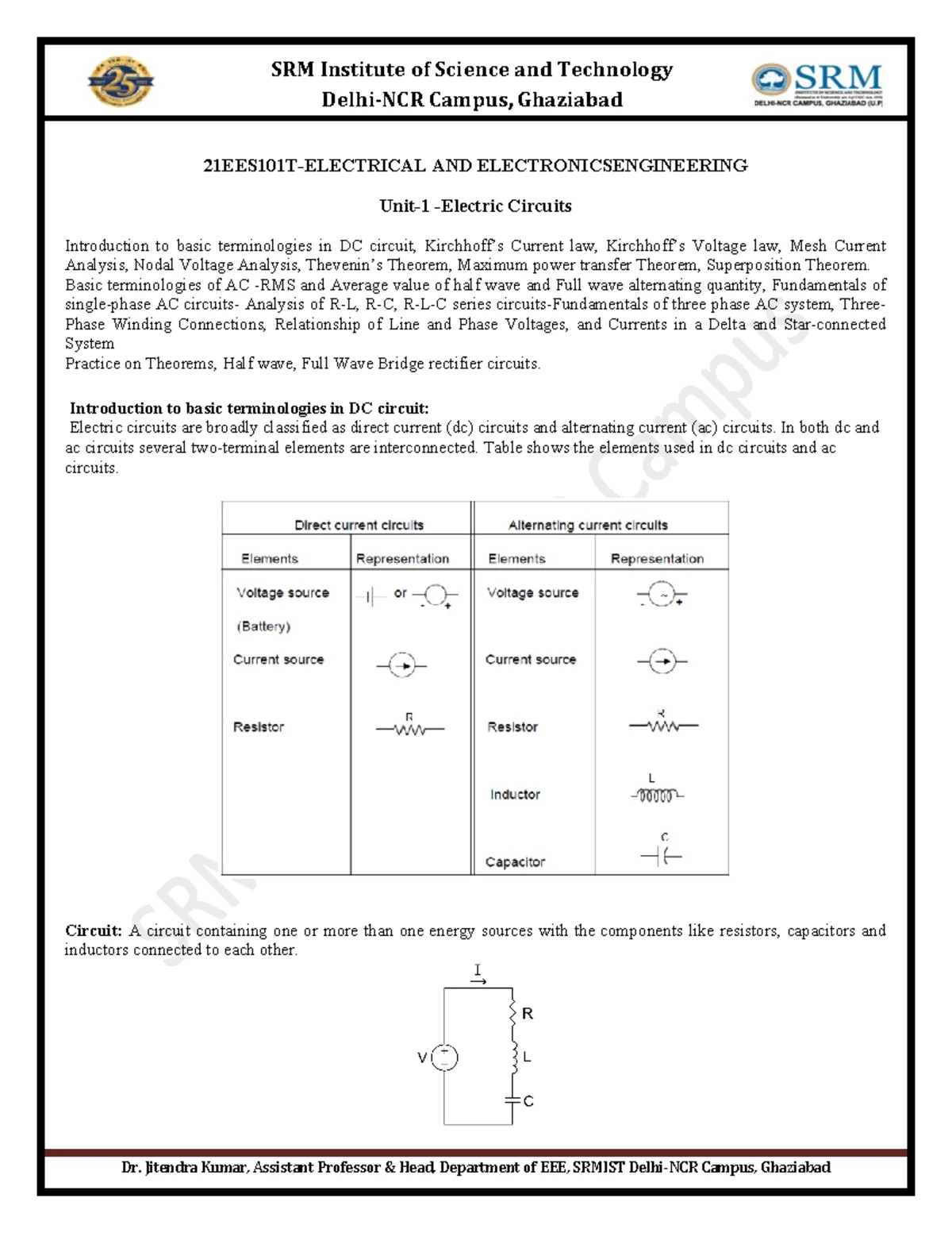 EEE- Question BANK- UNIT-5 - Electrical And Electronics Measurement ...