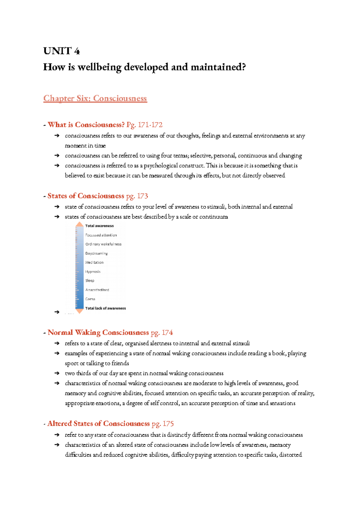 UNIT 4 Revision Notes - Psych - UNIT 4 How is wellbeing developed and ...