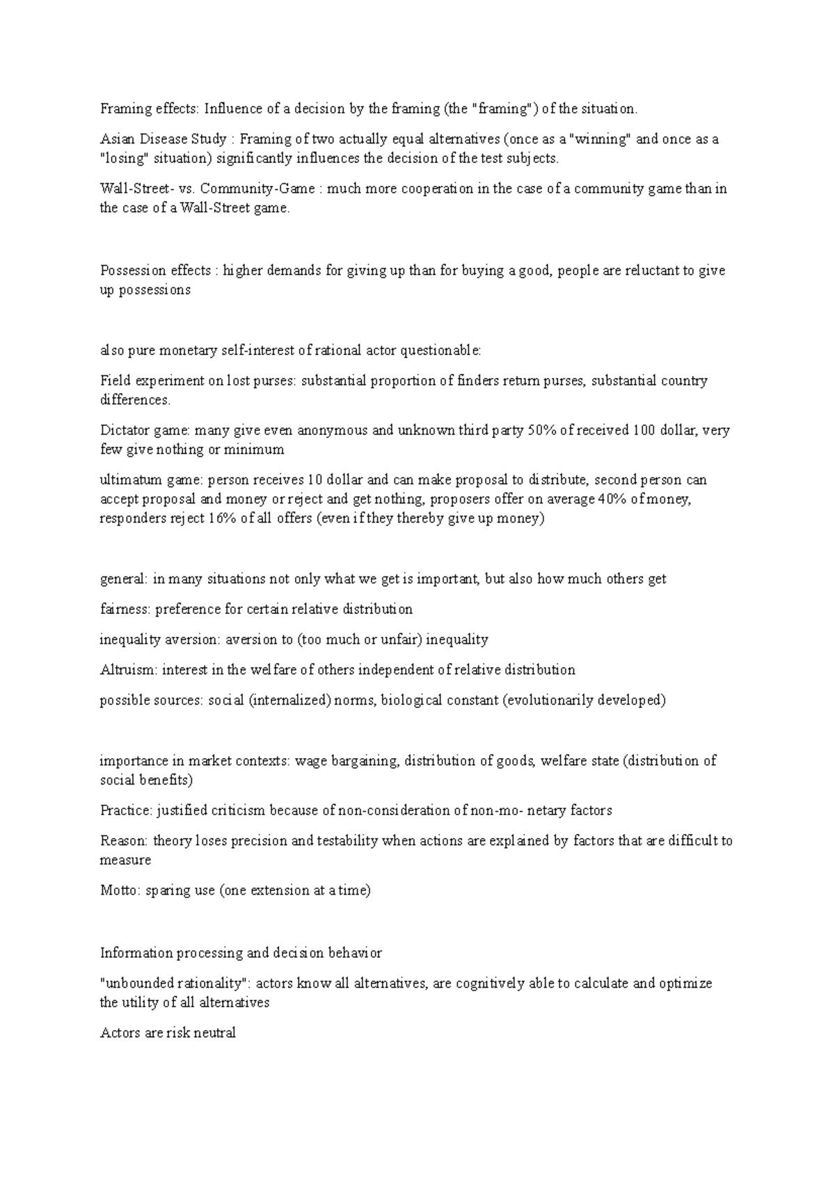 Framing effects Sociology, 1st semester Framing effects Influence