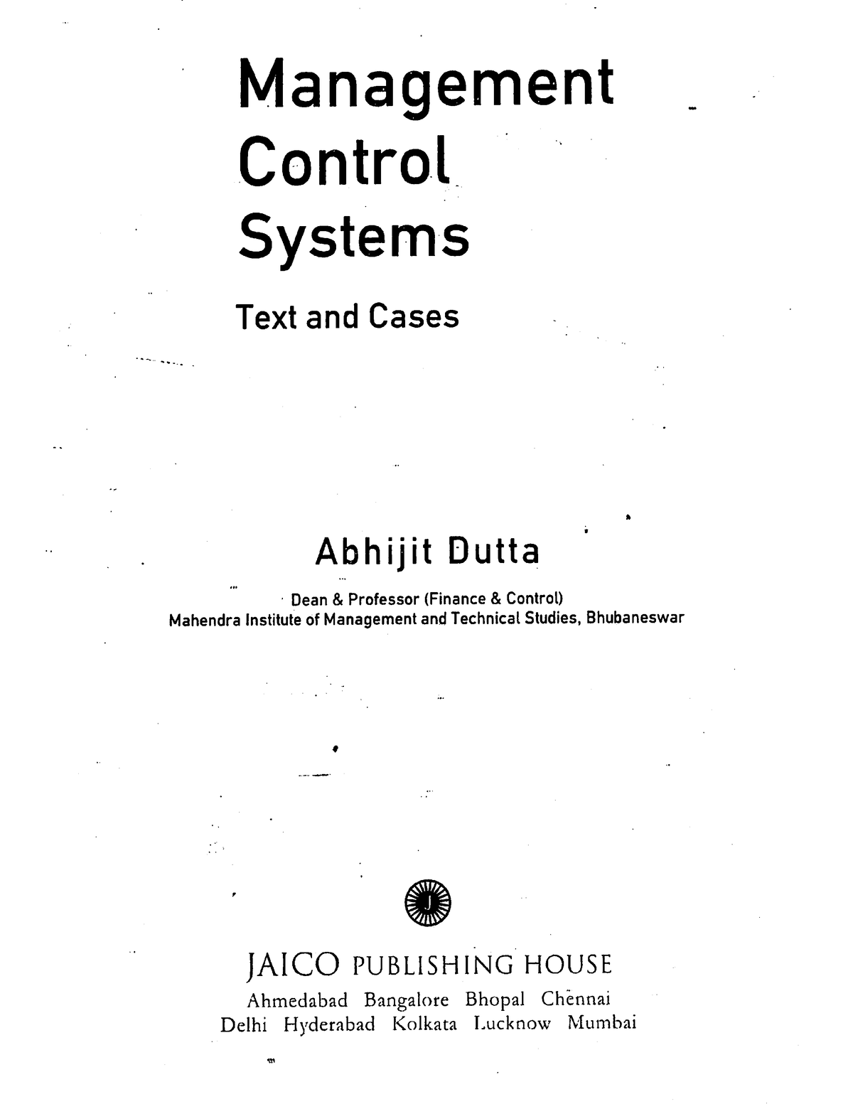 management control system research paper