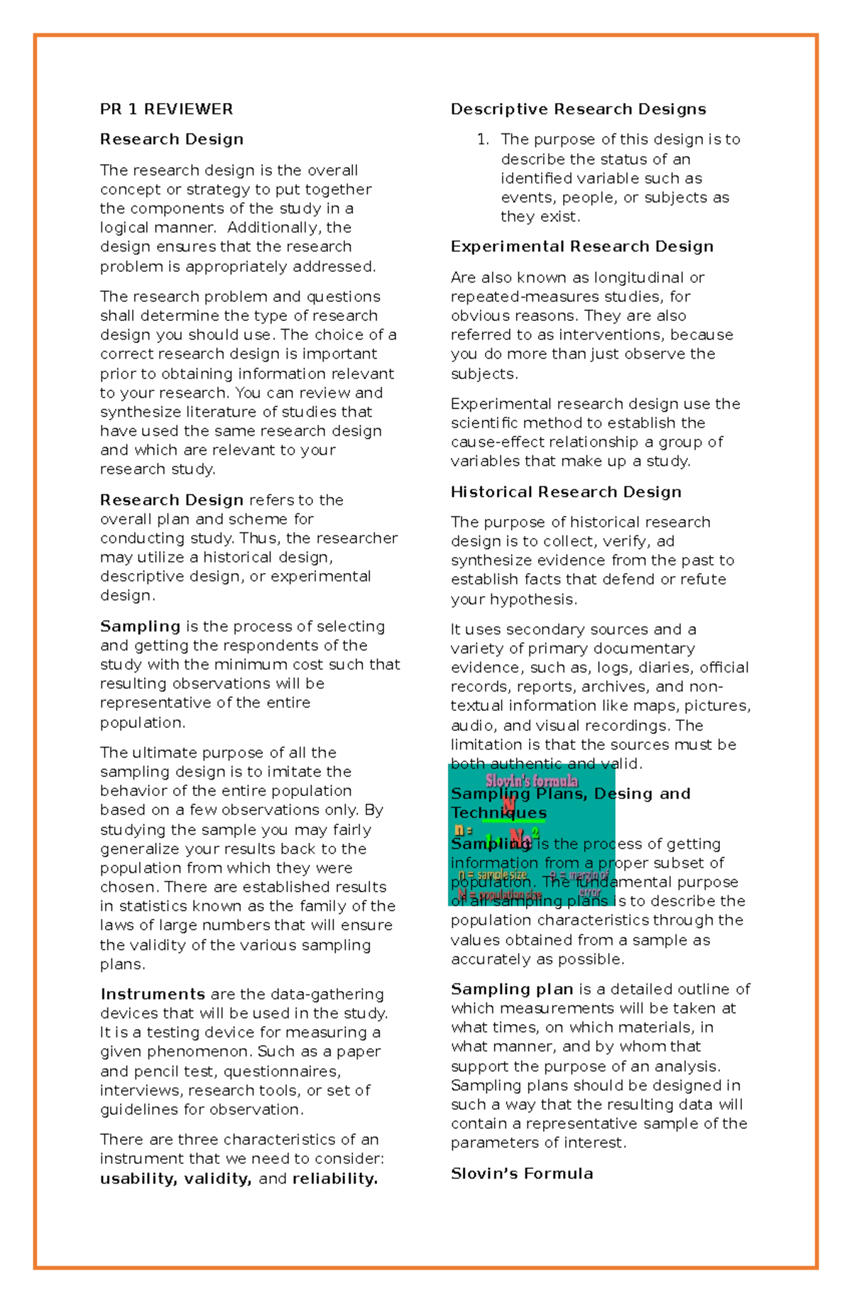 PR-1- Reviewer - Pr1 - PR 1 REVIEWER Research Design The research ...