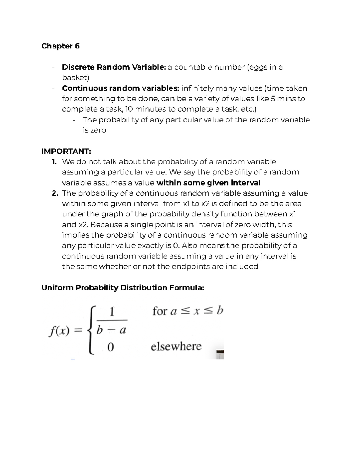CH 6 Notes Chapter 6 Discrete Random Variable a countable number