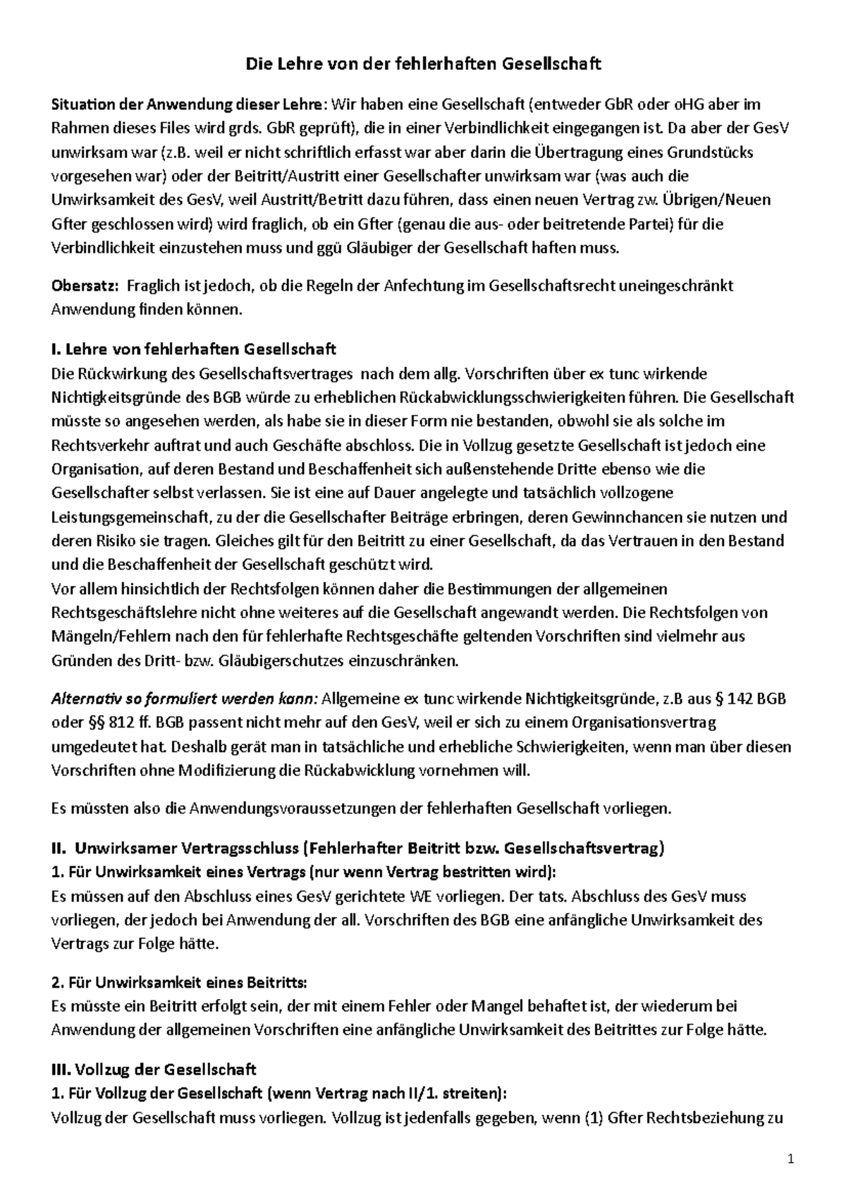 Lehre Der Fehlerhaften Gesellschaft Die Lehre von der fehlerhaften Gesellschaft - Die Lehre von der