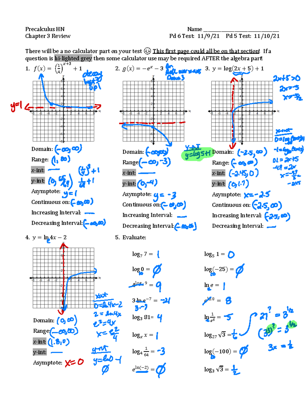 Chapter+3+Review,+Solutions - Precalculus HN Name ...