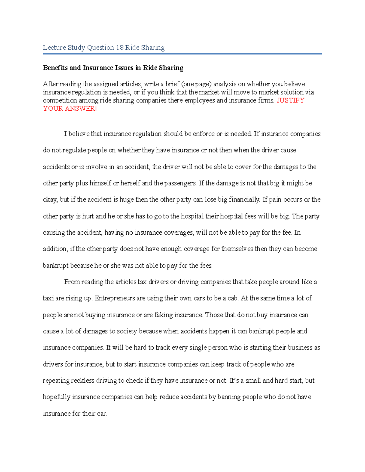 LSQ 18 ride sharing study Lecture Study Question 18 Ride Sharing