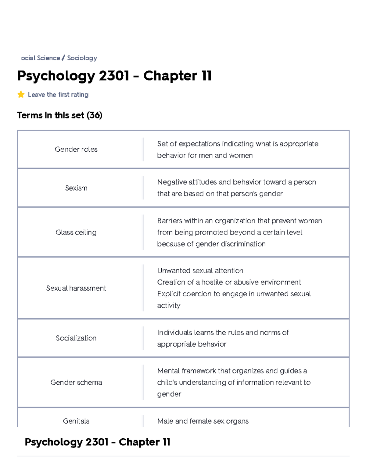 Psychology 2301 - Chapter 11 - Psychology 2301 - Chapter 11 Leave The ...