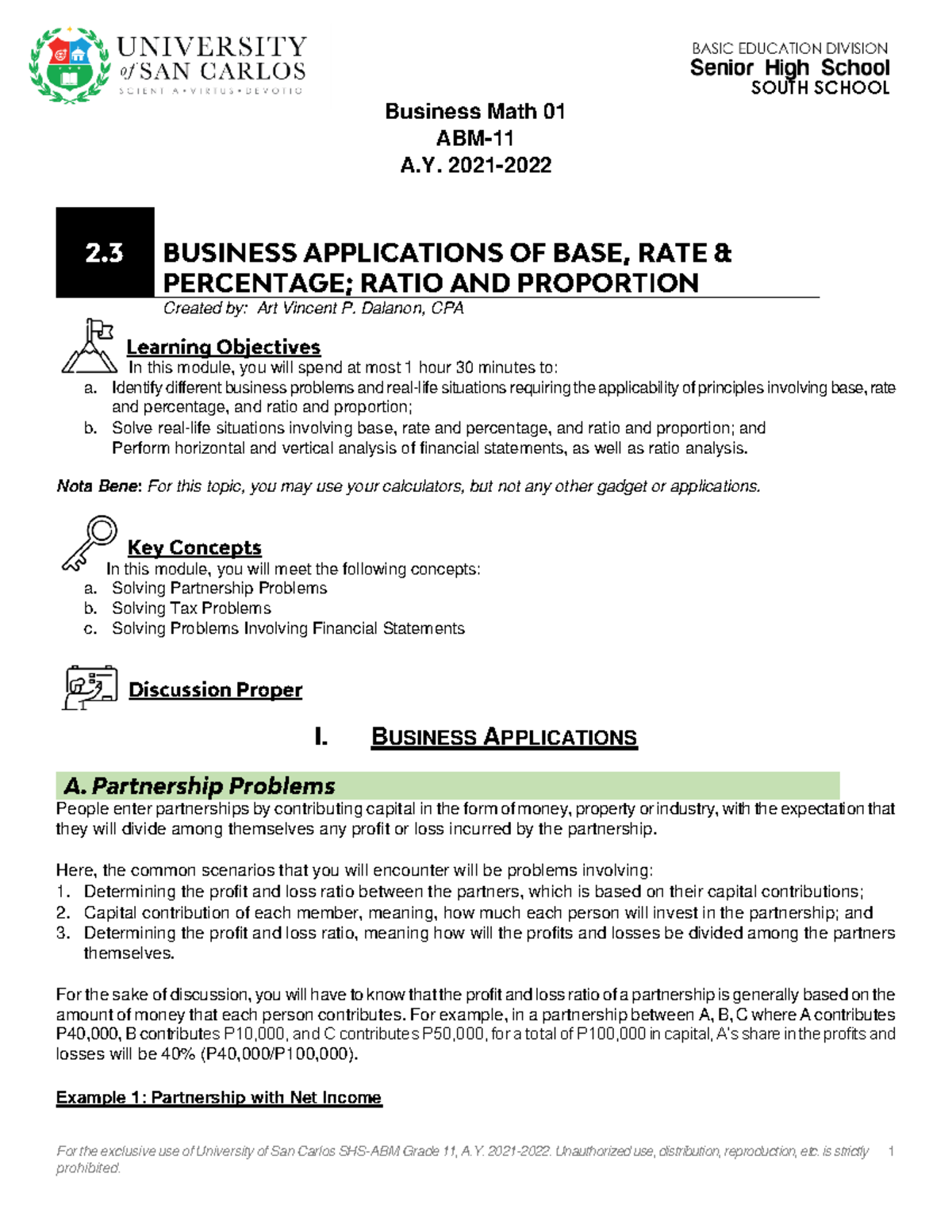 Business Math 01 - For the exclusive use of University of San Carlos ...