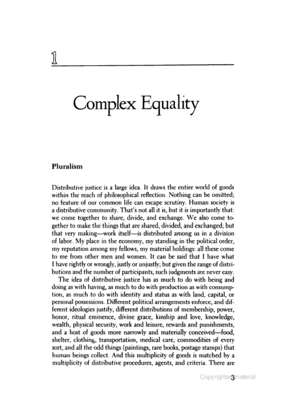 Walzer justice - sem 1 - Complex Equality Pluralism Distributive ...