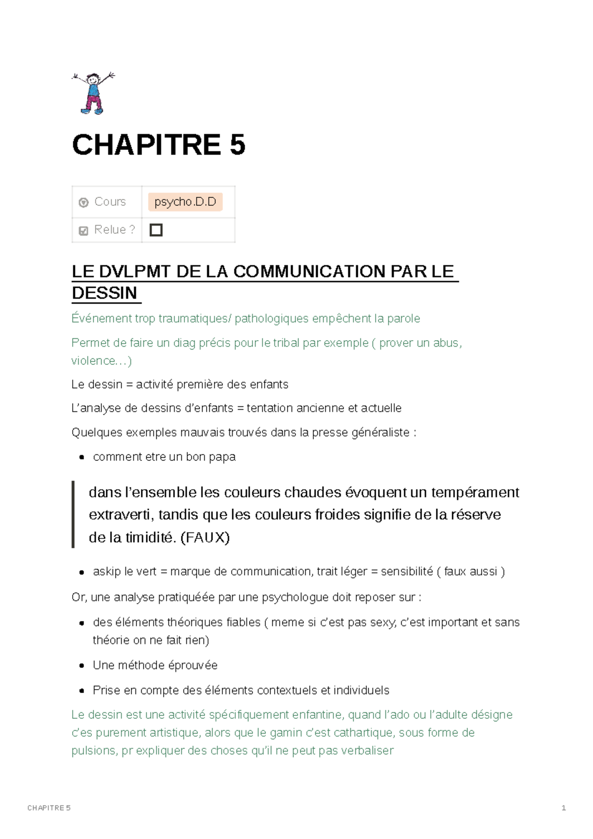 Chapitre 5 seule partie - CHAPITRE 5 Cours psycho.D Relue? LE DVLPMT DE ...