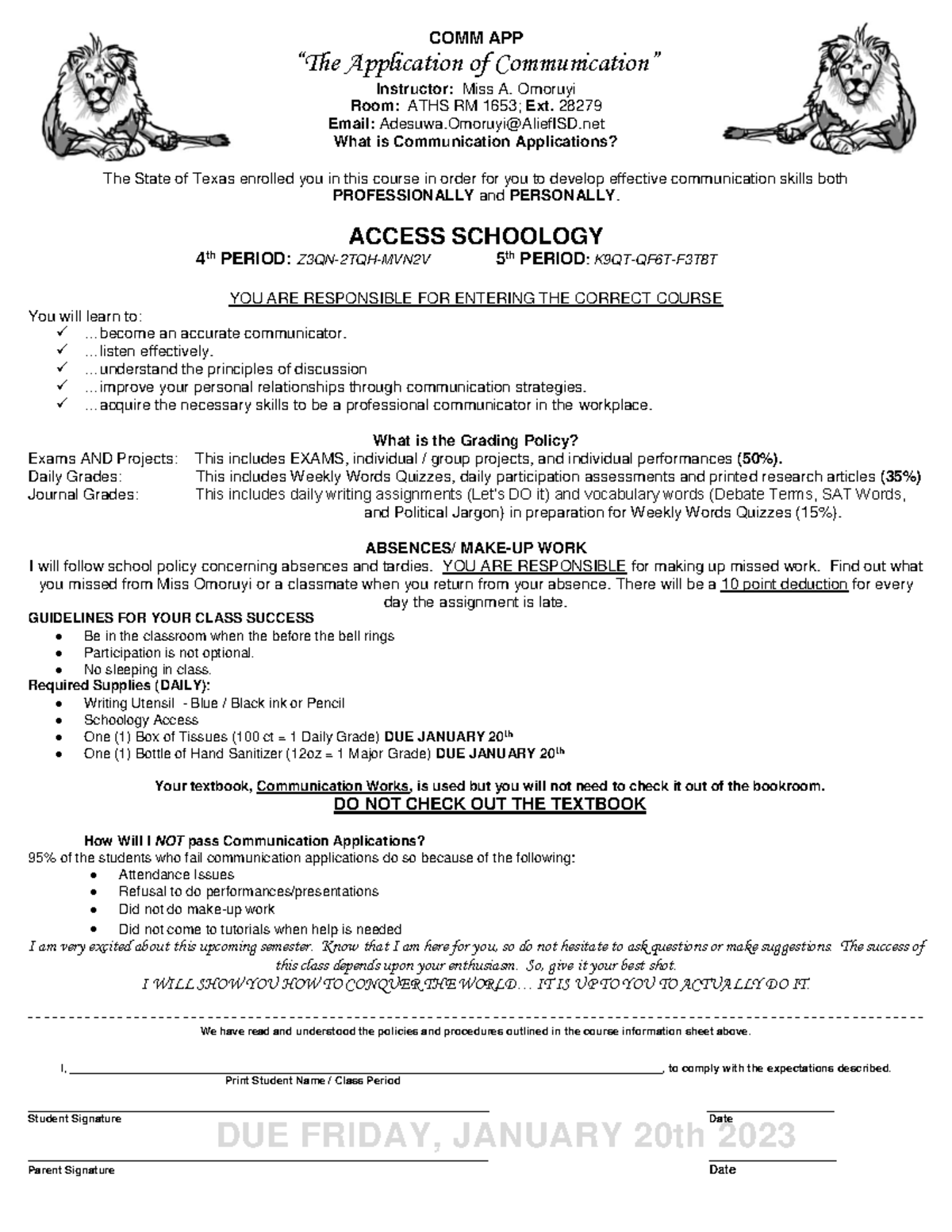 23 Comm Syllabus - notes you find on google - COMM APP “The Application ...