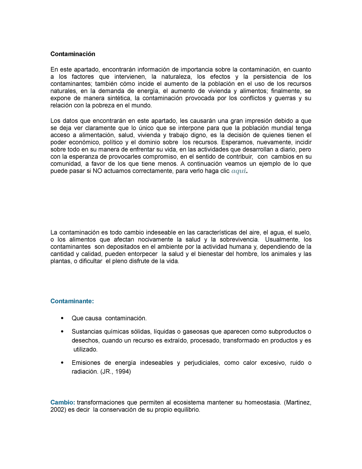 Ambiental Unidad 4 - Contaminación En este apartado, encontrarán ...