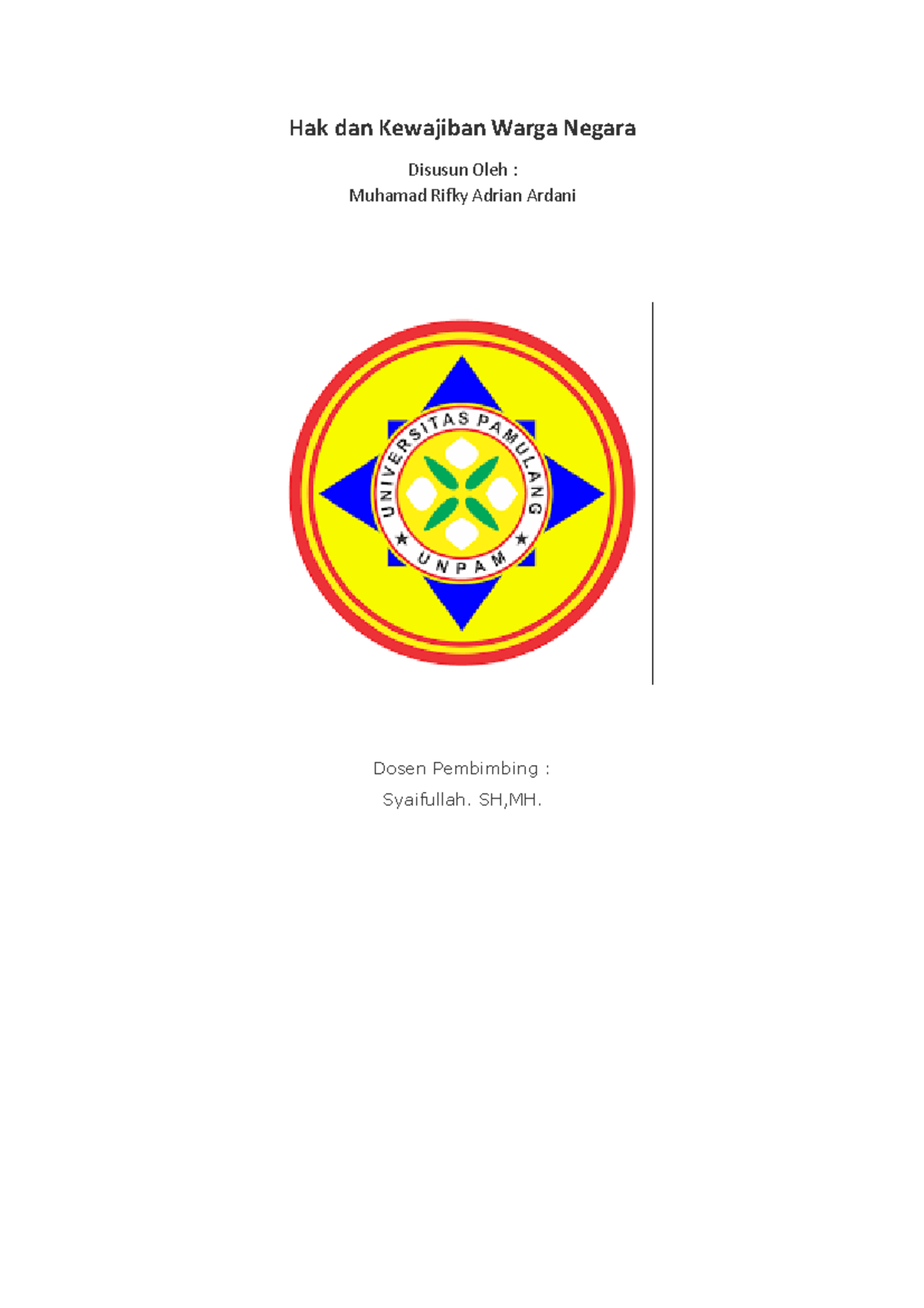 Hak dan Kewajiban Warga Negara - Hak dan Kewajiban Warga Negara Disusun