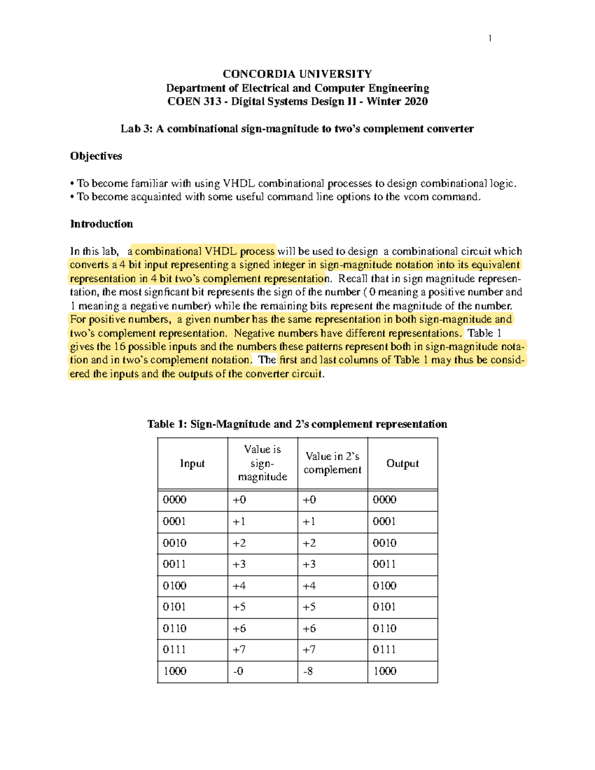 Lab3 lab 3 explaination CONCORDIA UNIVERSITY Department of