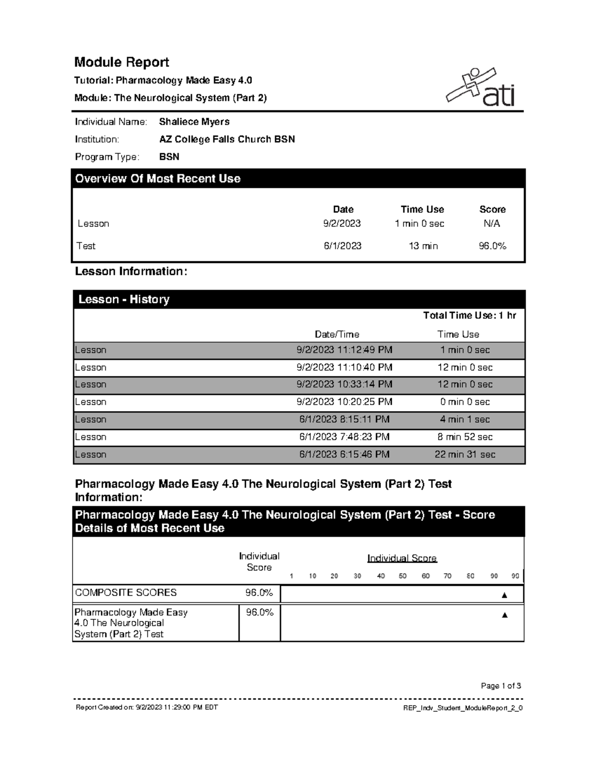 Report (49) - Module Report Tutorial: Pharmacology Made Easy 4. Module ...