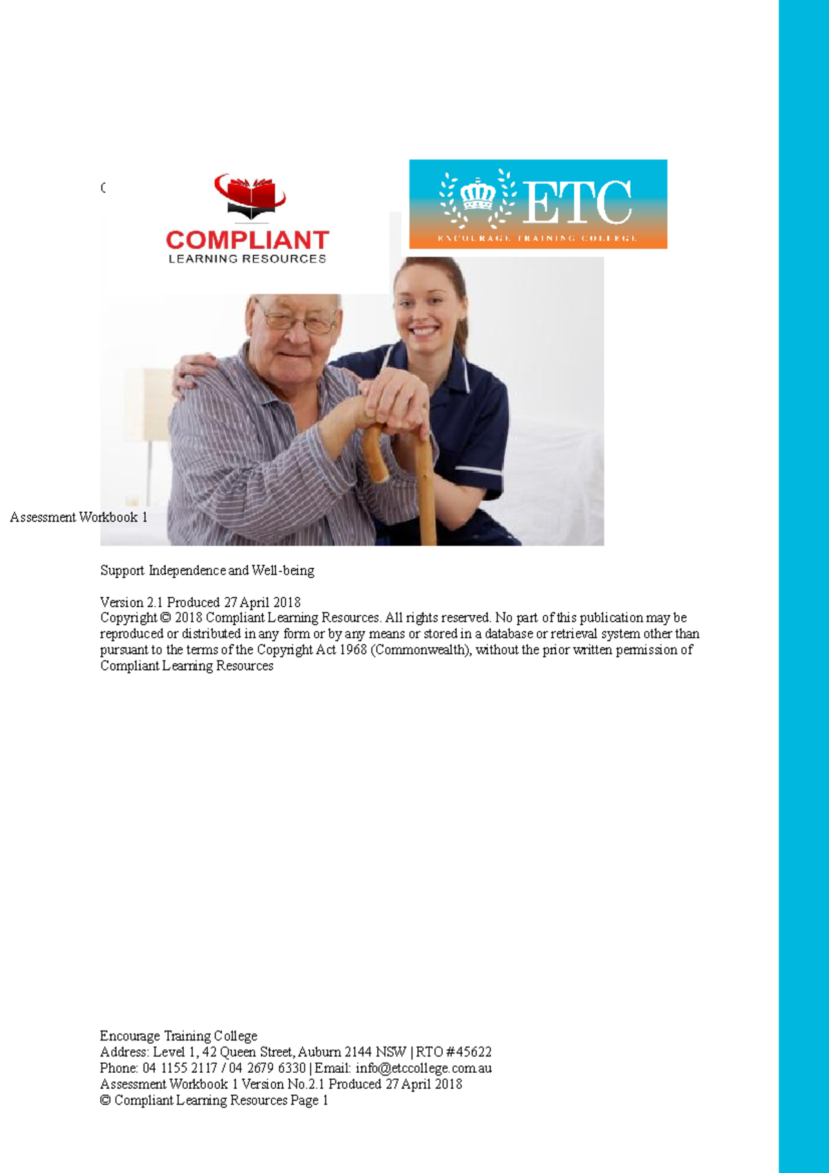 Aged Care Course CHC33015 Certificate III In Individual Support   Thumb 1200 1698 