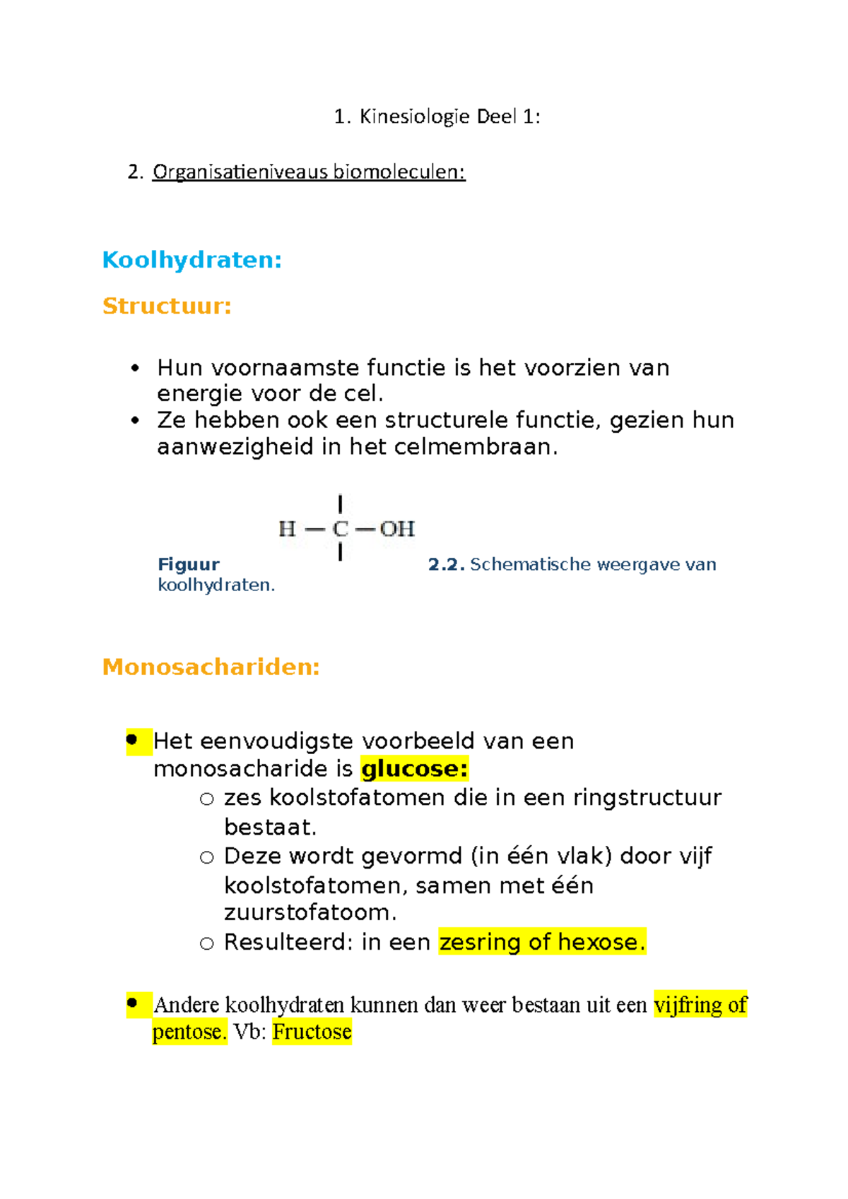 Organisatieniveaus Biomoleculen - Kinesiologie Deel 1 ...