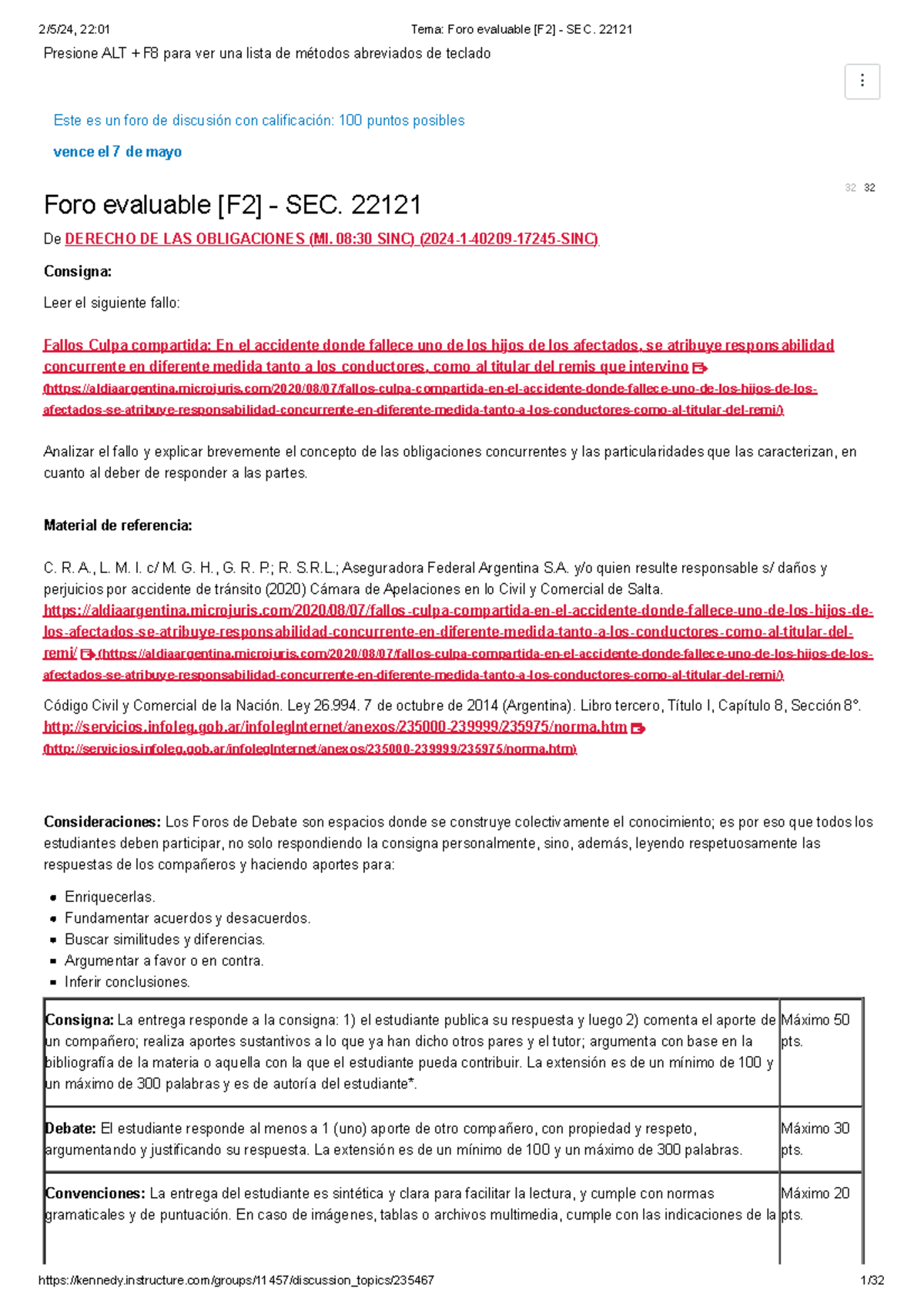 Tema Foro evaluable [F2] - SEC. 22121 - Este es un foro de discusión ...