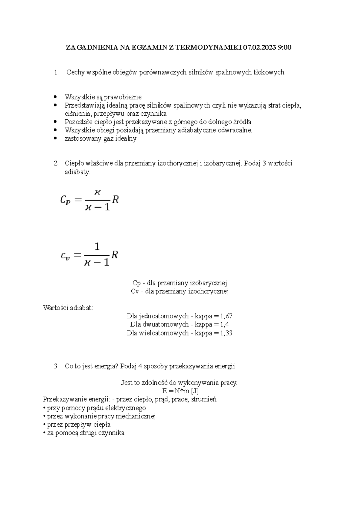 Zagadnienia-NA- Egzamin-Z- Termodynamiki-07 - ZAGADNIENIA NA EGZAMIN Z