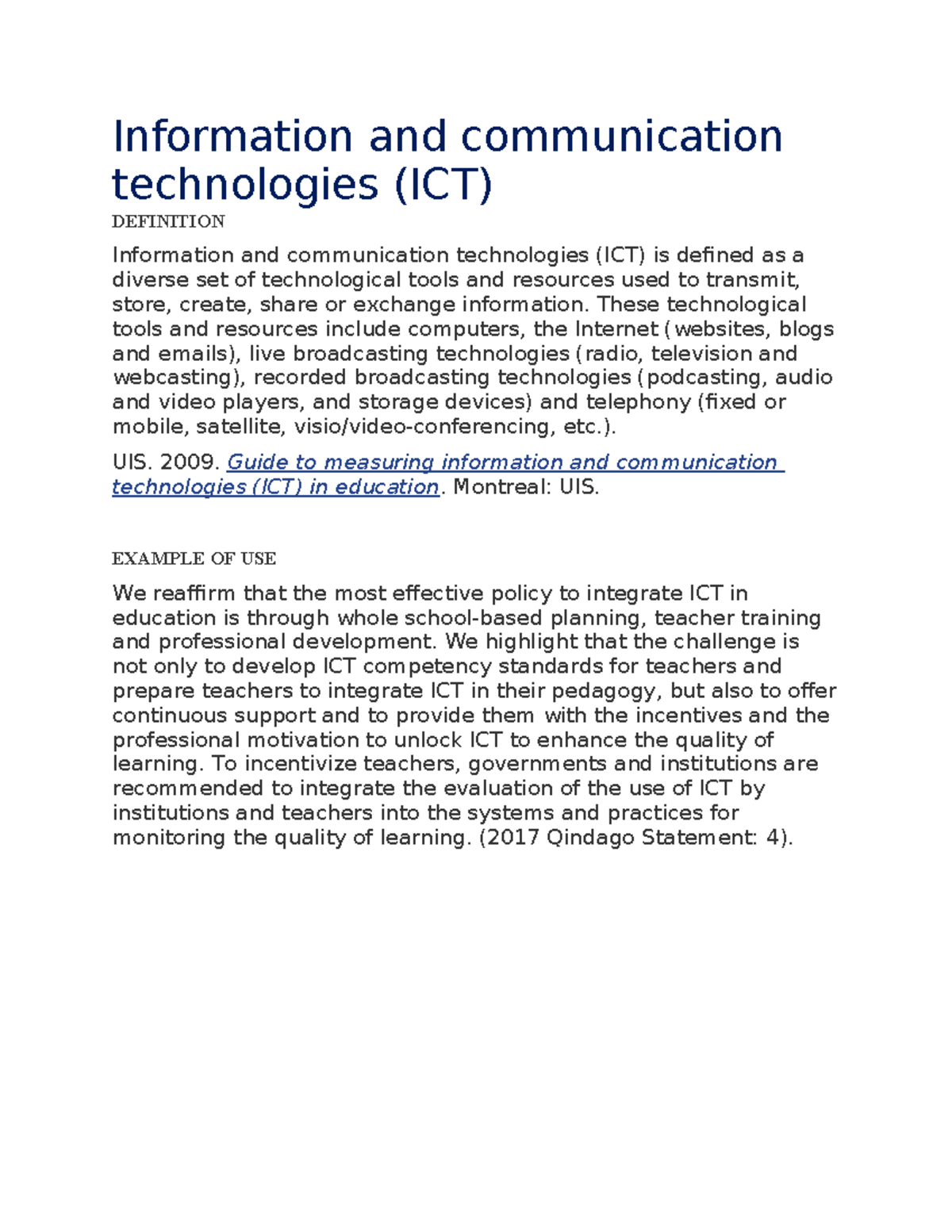 introduction to ict - Information and communication technologies (ICT ...