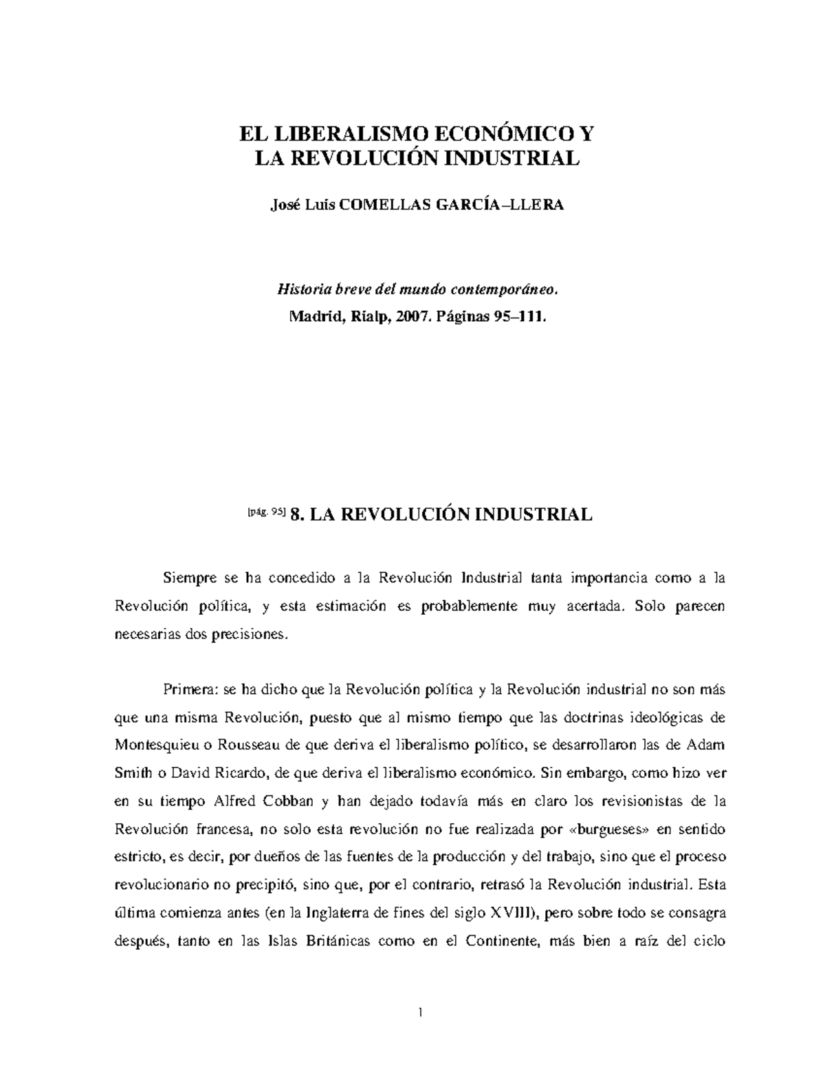 Unidad 1revolución Industrial - EL LIBERALISMO ECONÓMICO Y LA ...