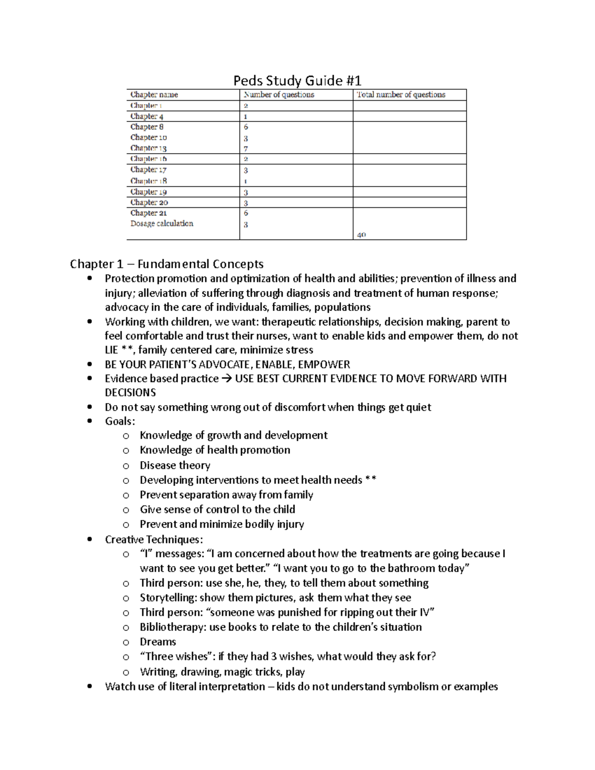 9:17:18 Peds Study Guide 1 - Peds Study Guide Chapter 1 – Fundamental ...