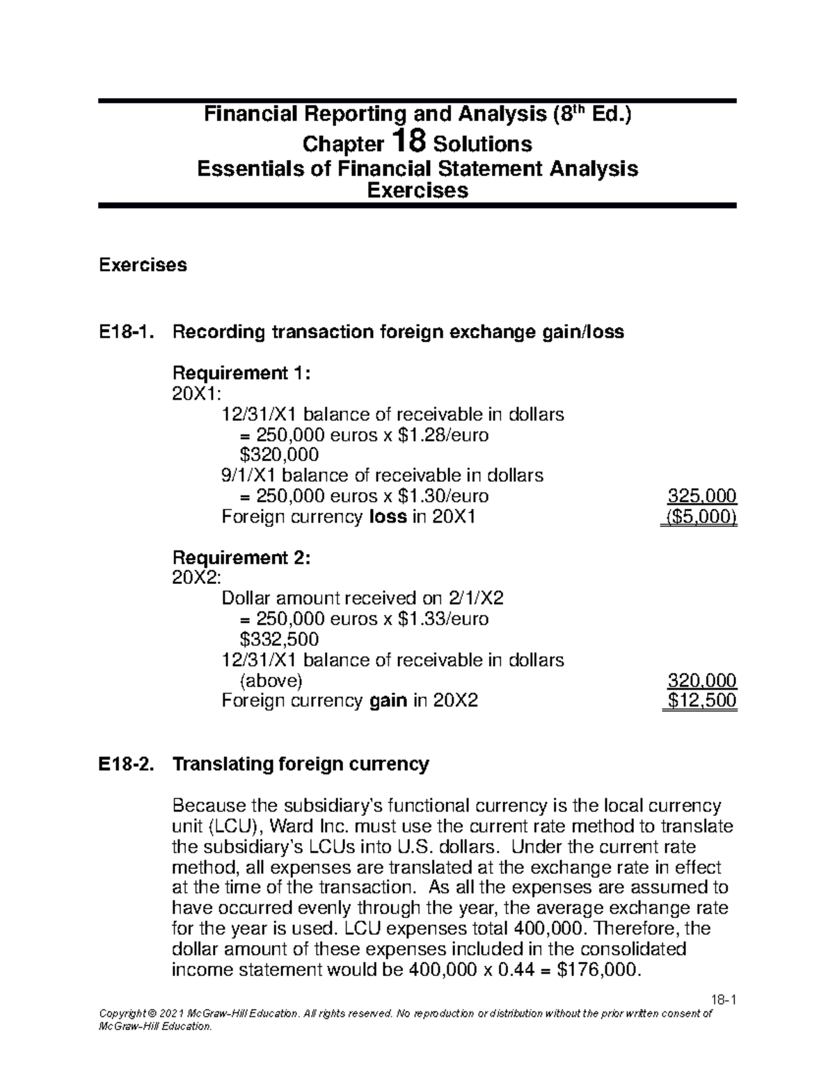 Revsine FRA 8e Chap018 SM - Financial Reporting And Analysis (8th Ed ...