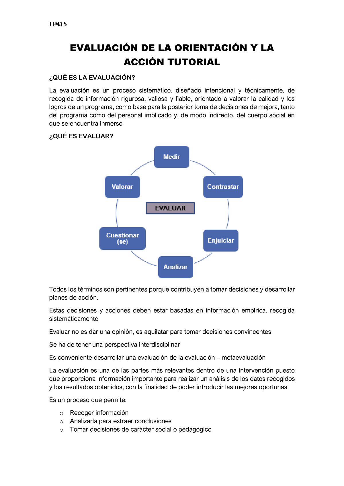 TEMA 5 - Profesora Azucena - EVALUACI”N DE LA ORIENTACI”N Y LA ACCI”N ...