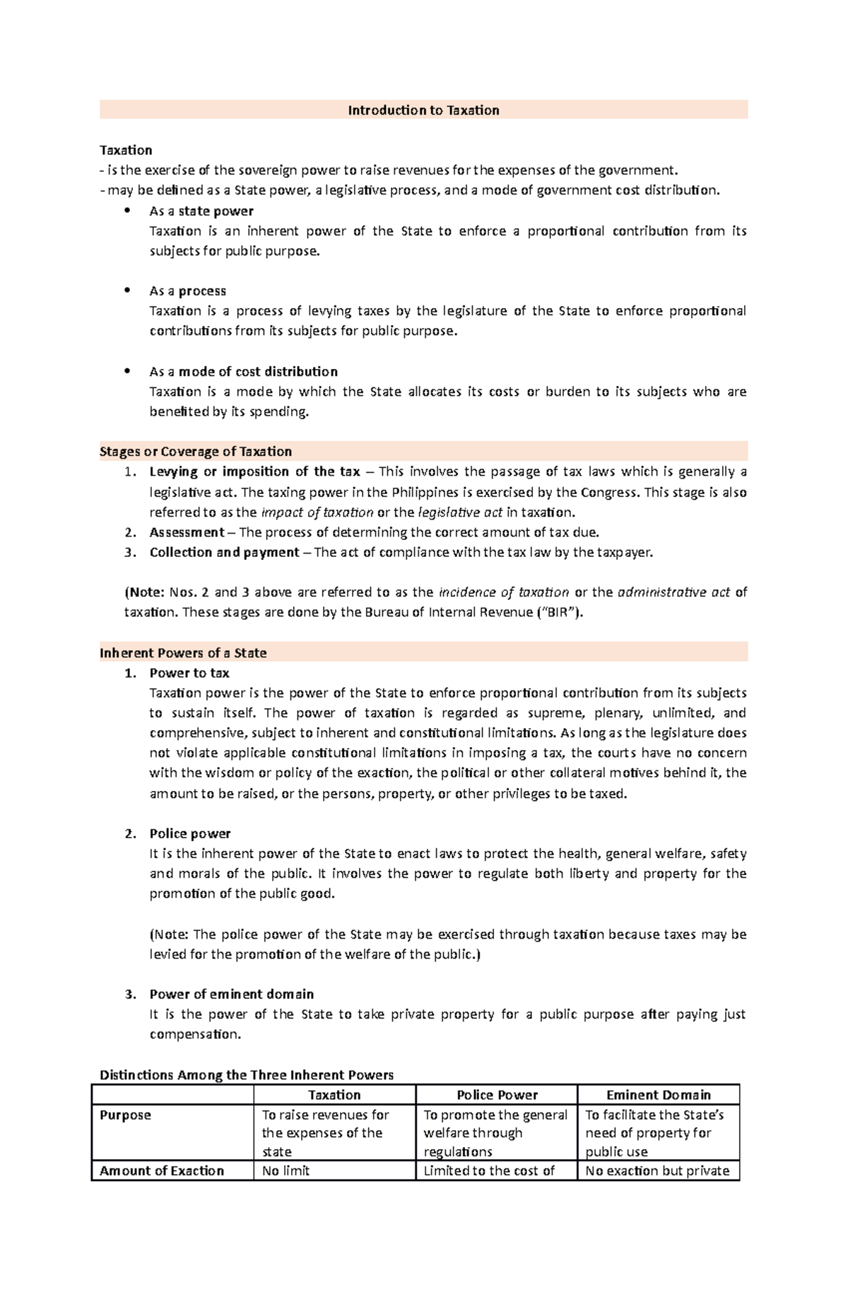 Introduction to Taxation - Introduction to Taxation Taxation is the ...