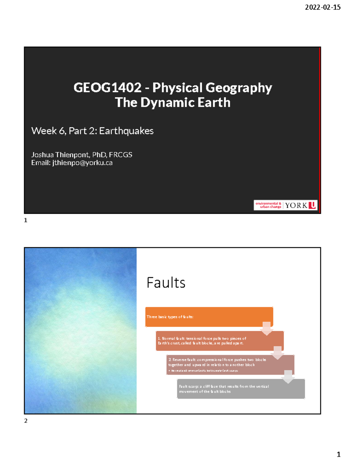 Wk6 part2 ALL Joshua Thienpont, PhD, FRCGS Email jthienpoyorku