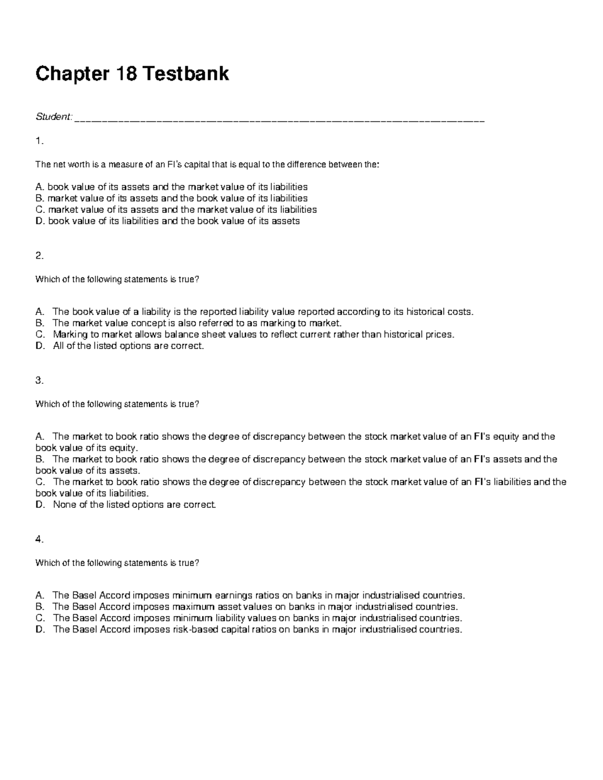 Chapter 18 Testbank - Test Bank - Chapter 18 Testbank Student: - Studocu