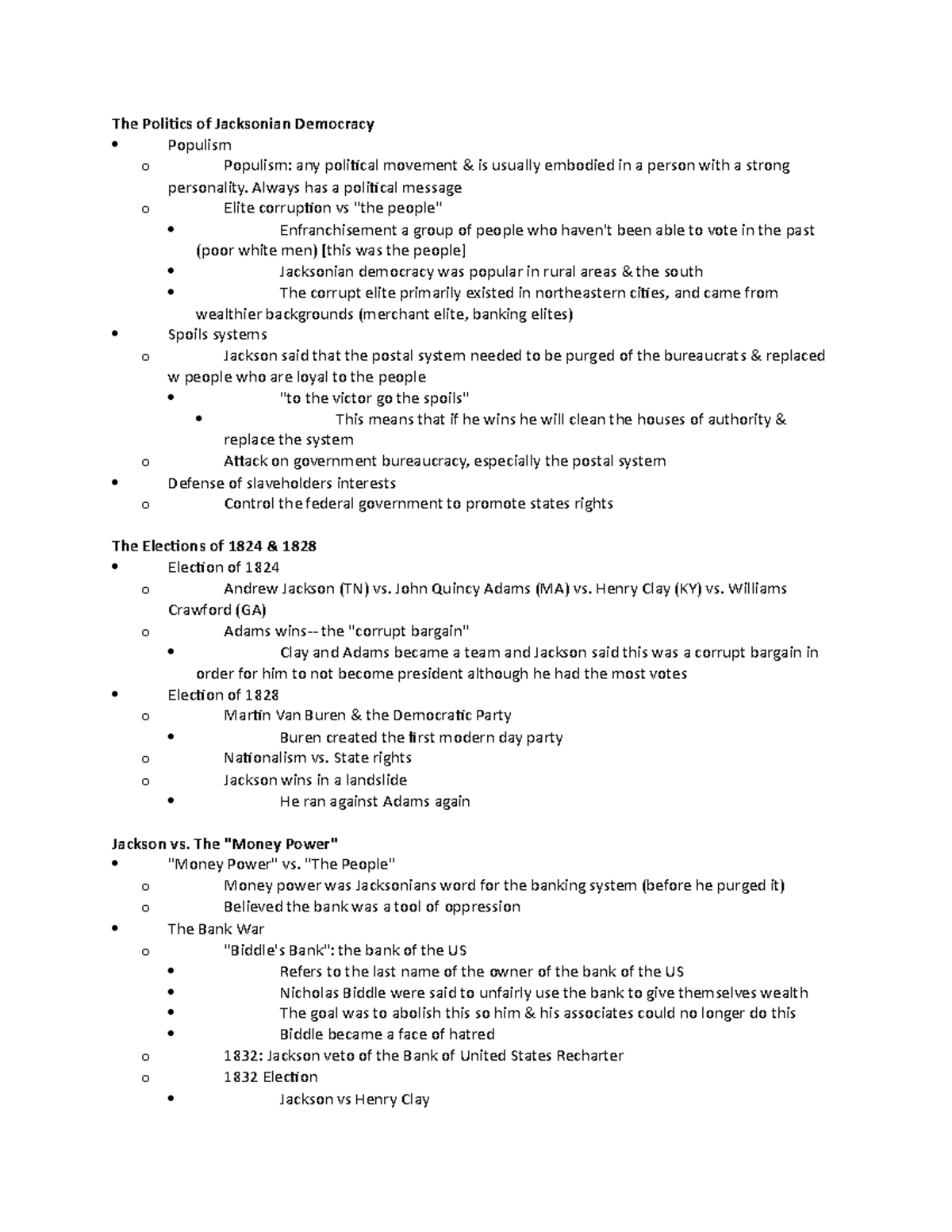 thesis statements for jacksonian democracy