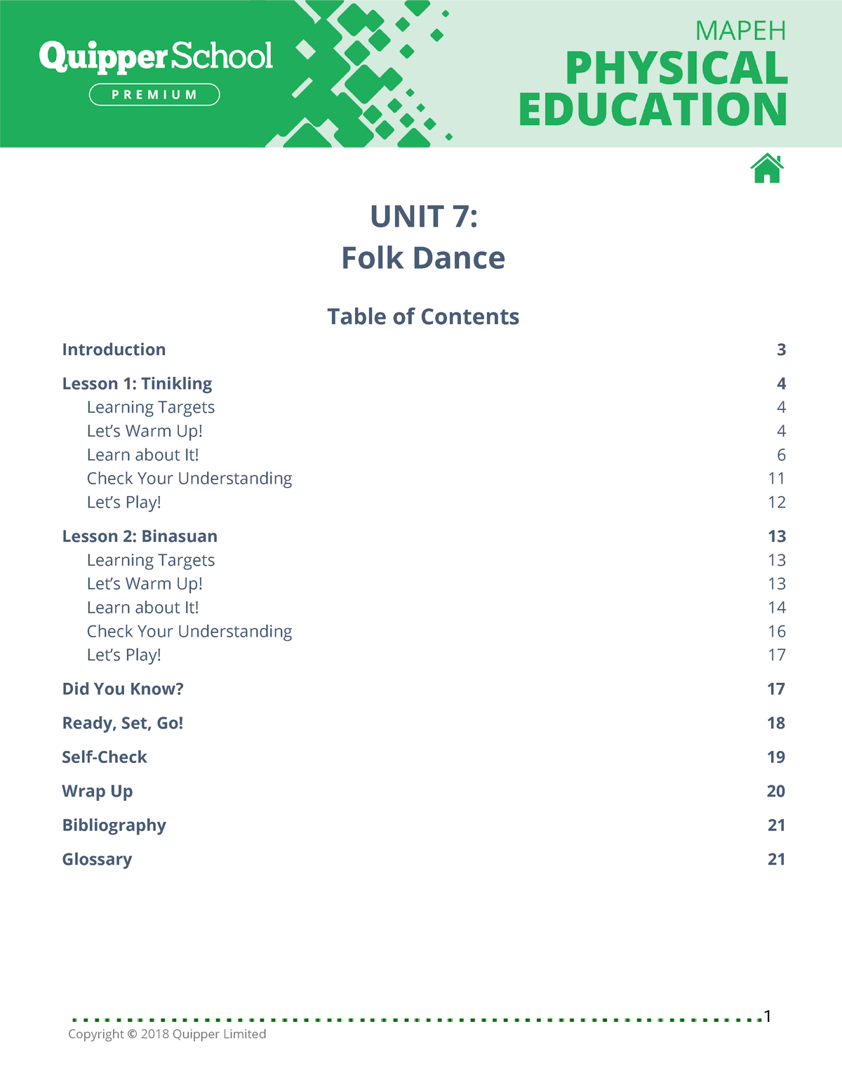 Final PE 7.7 Folk Dance, 2 Lessons - UNIT 7: Folk Dance Introduction ...