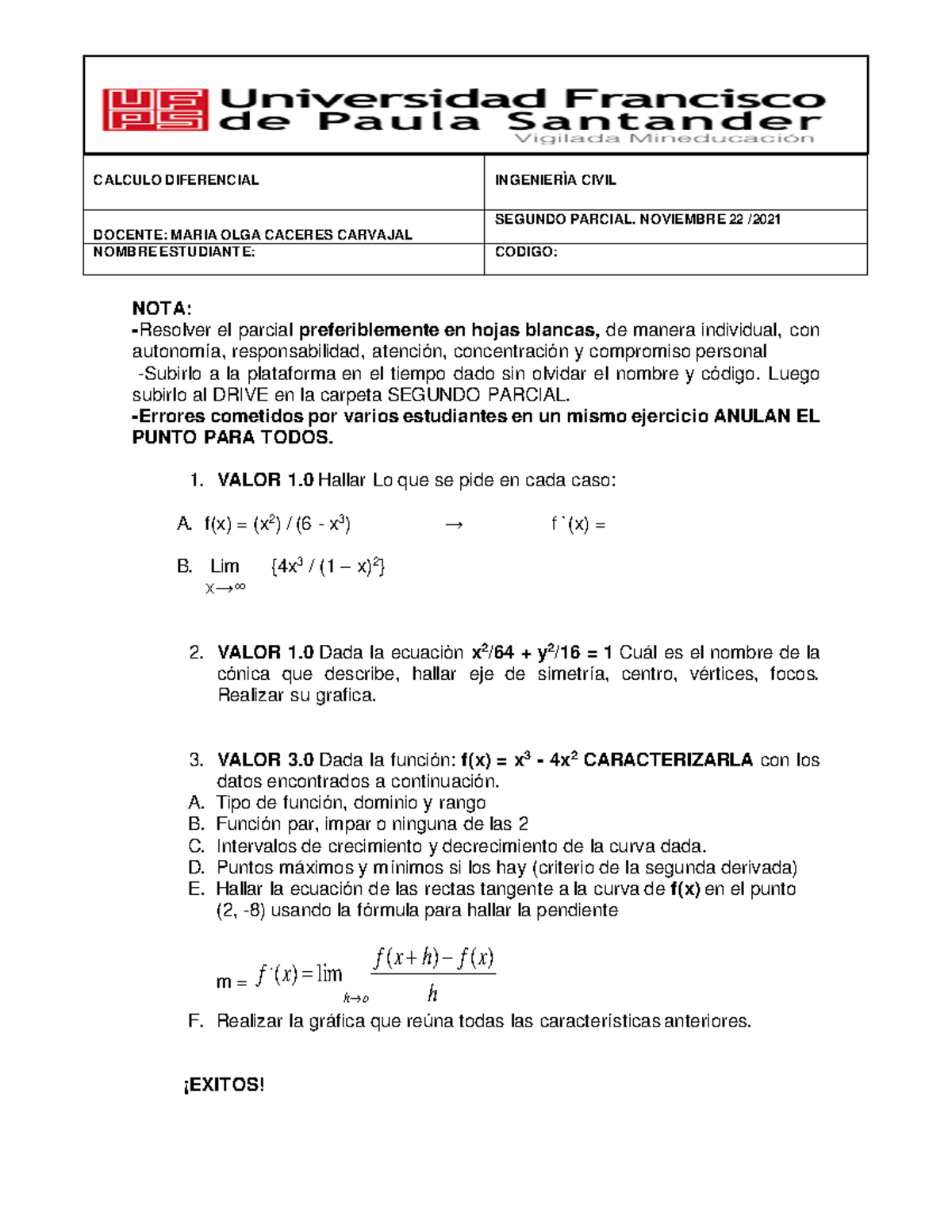 111 Diferencial Taller NOTA Resolver el