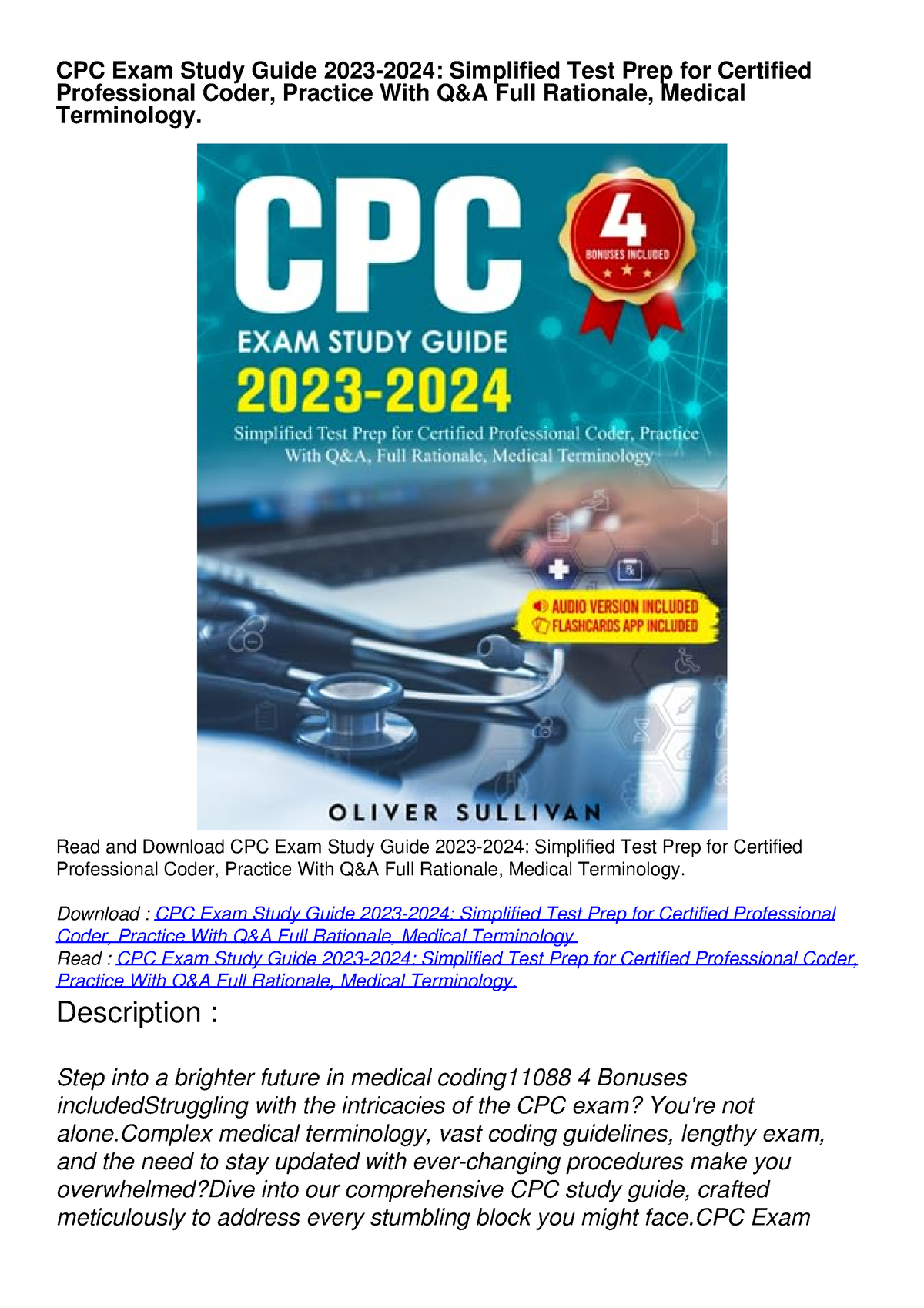 PDF CPC Exam Study Guide 20232024 Simplified Test Prep for Certified